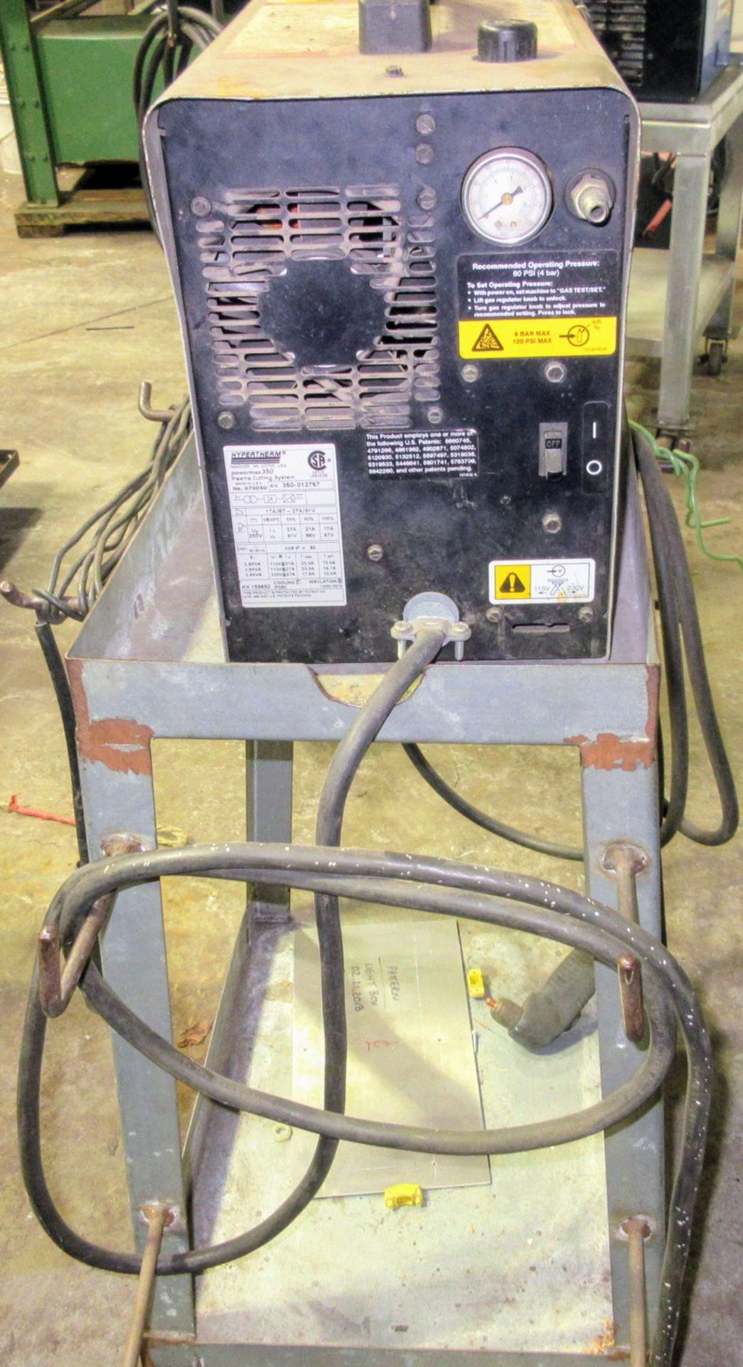 HYPERTHERM POWERMAX 350 PLASMA CUTTER W/ CABLES AND CART - Image 3 of 4