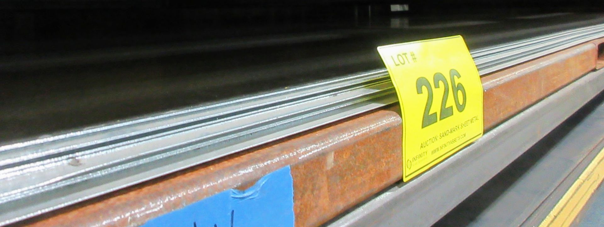 APPROX. (14) SHEETS 10' X 5' GALVANIZED SHEET METAL, 20GA W/ STEEL FORKLIFT TRAY AND OFFCUTS