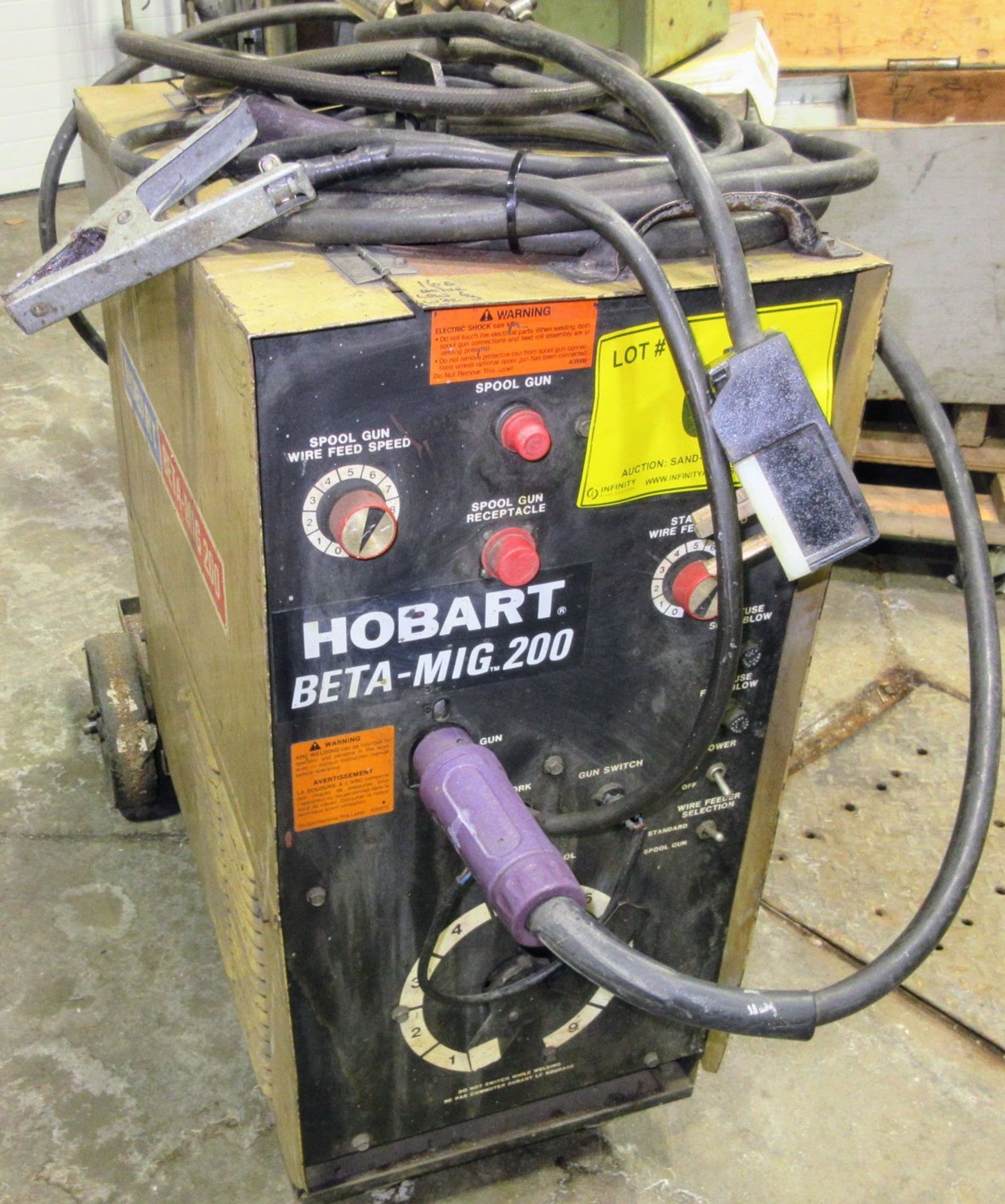 HOBART BETA-MIG 200 WELDER W/ CART AND CABLES