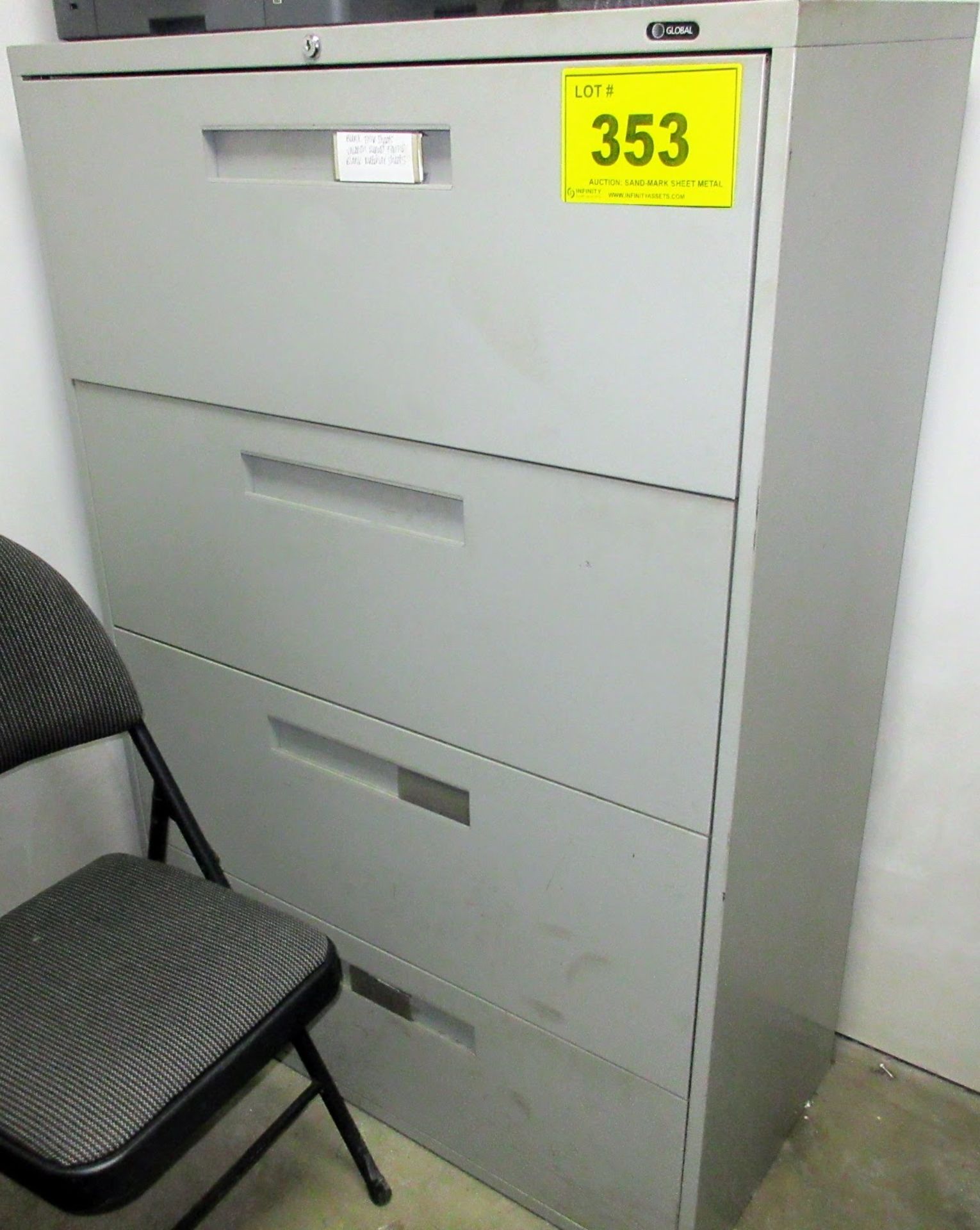 REMAINING CONTENTS OF OFFICE INCLUDING DESK, CHAIN, 2-DRAWER AND 4-DRAWER FILE CABINETS, SUPPLIES,