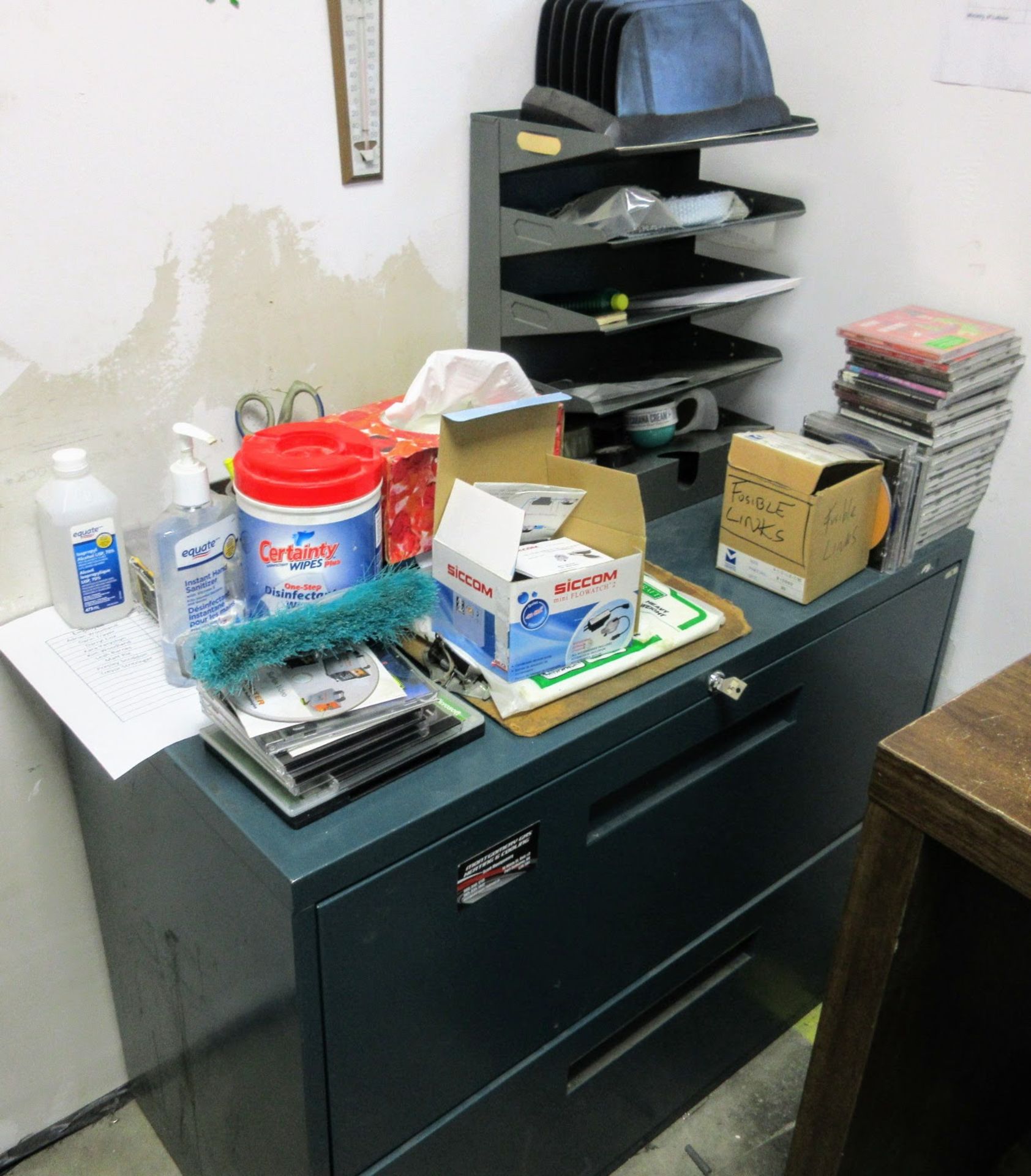 REMAINING CONTENTS OF OFFICE INCLUDING DESK, CHAIN, 2-DRAWER AND 4-DRAWER FILE CABINETS, SUPPLIES, - Image 2 of 3