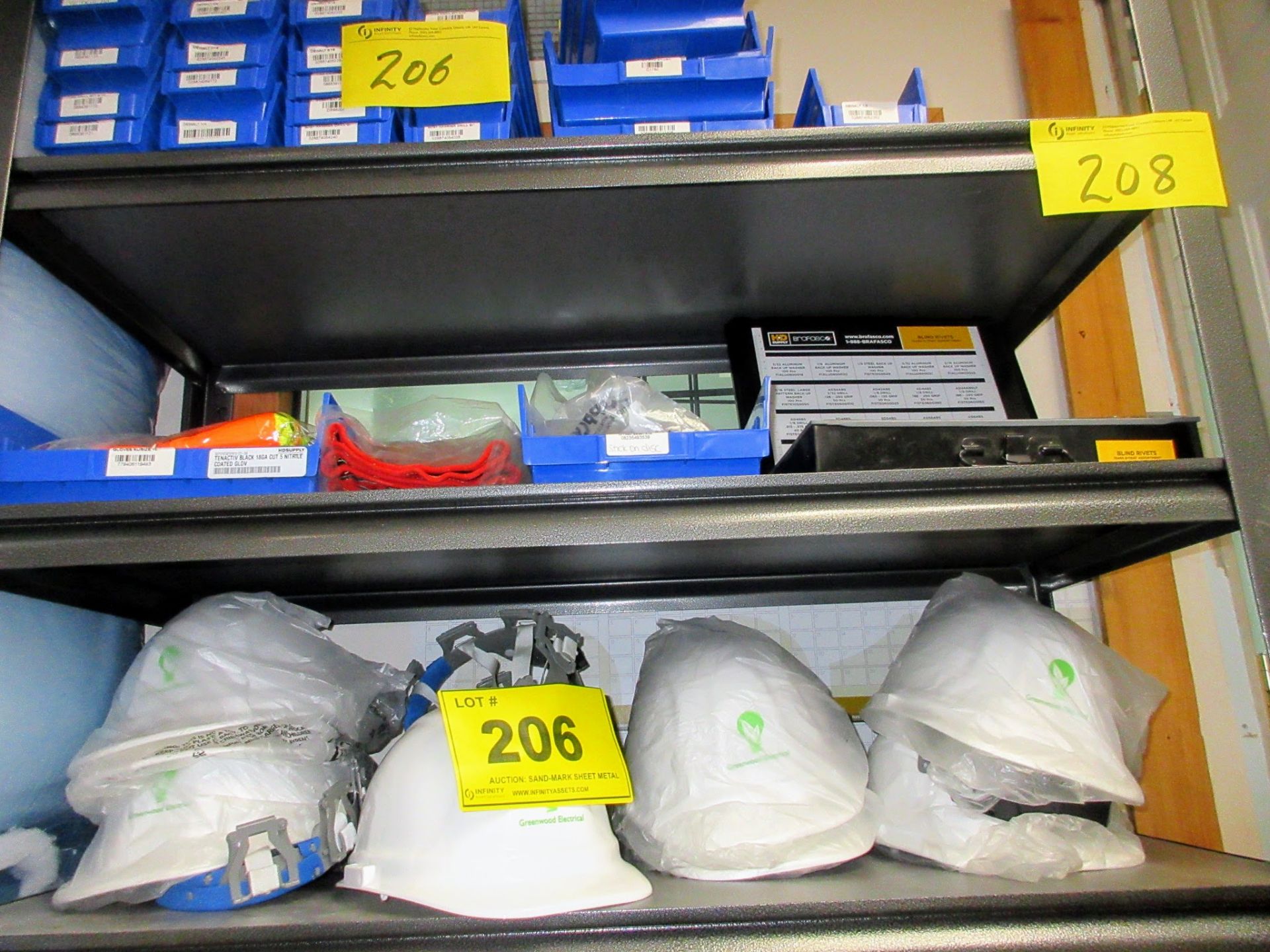 CONTENTS OF SHELVING UNIT INCLUDING SAFETY SUPPLIES, ELECTRICAL SUPPLIES, WATER BASED ANTI SPLATTER, - Image 2 of 2