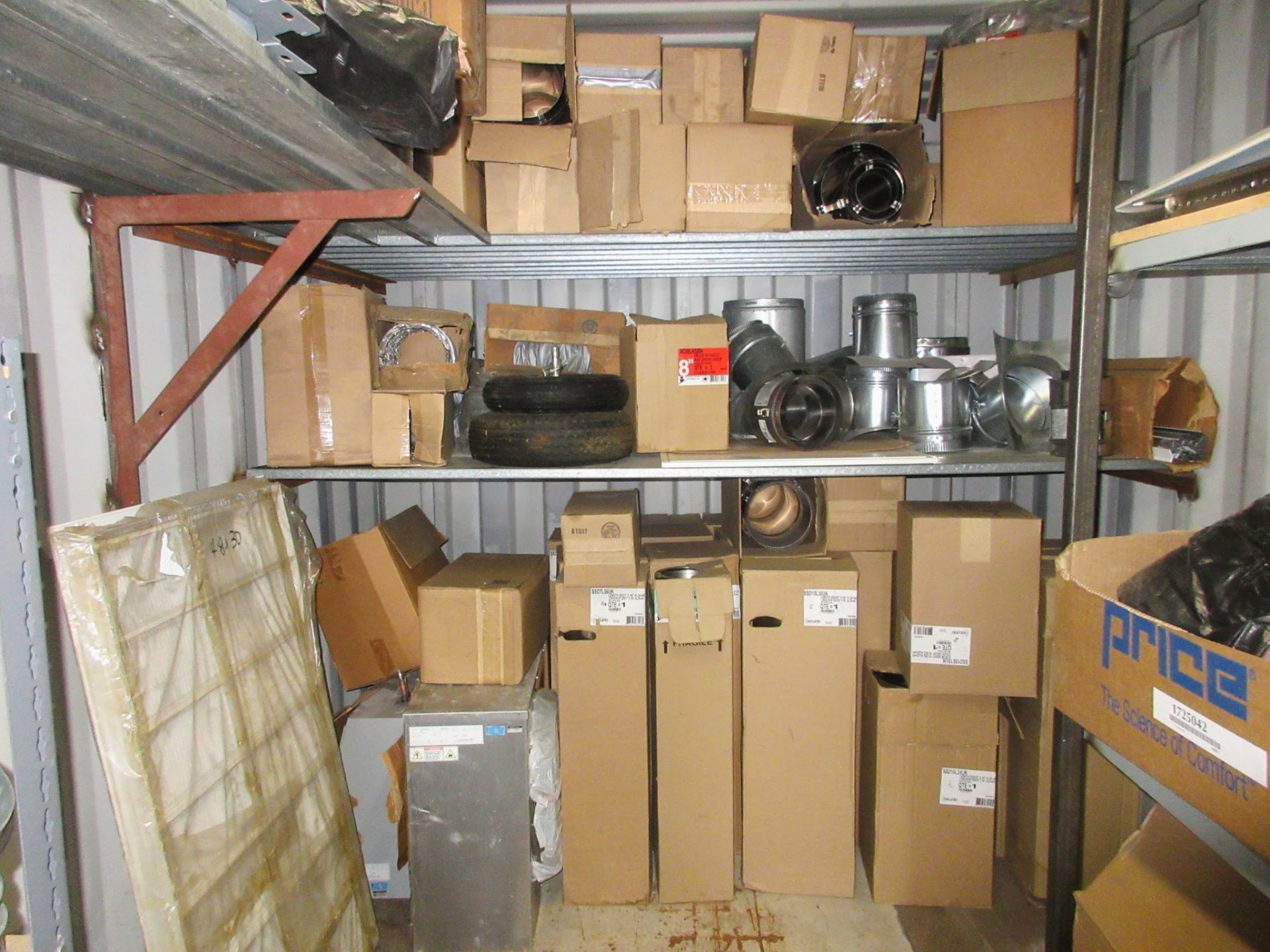 CONTENTS IN AND ON 40' SEACAN INCLUDING HVAC / DUCTWORK SUPPLIES, ETC. - Image 7 of 13