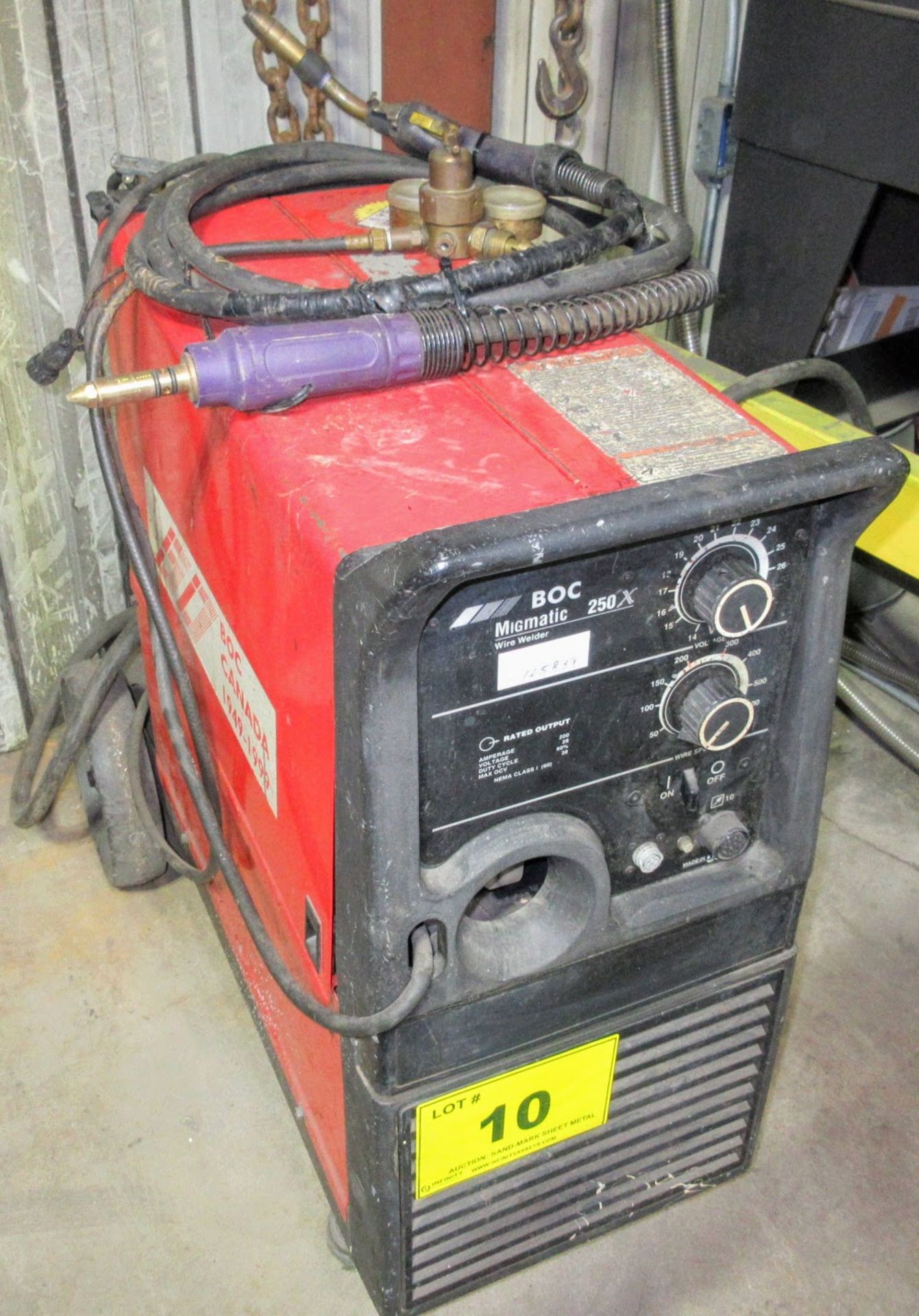 BOX MIGMATIC 250X WELDER W/ CABLES AND CART