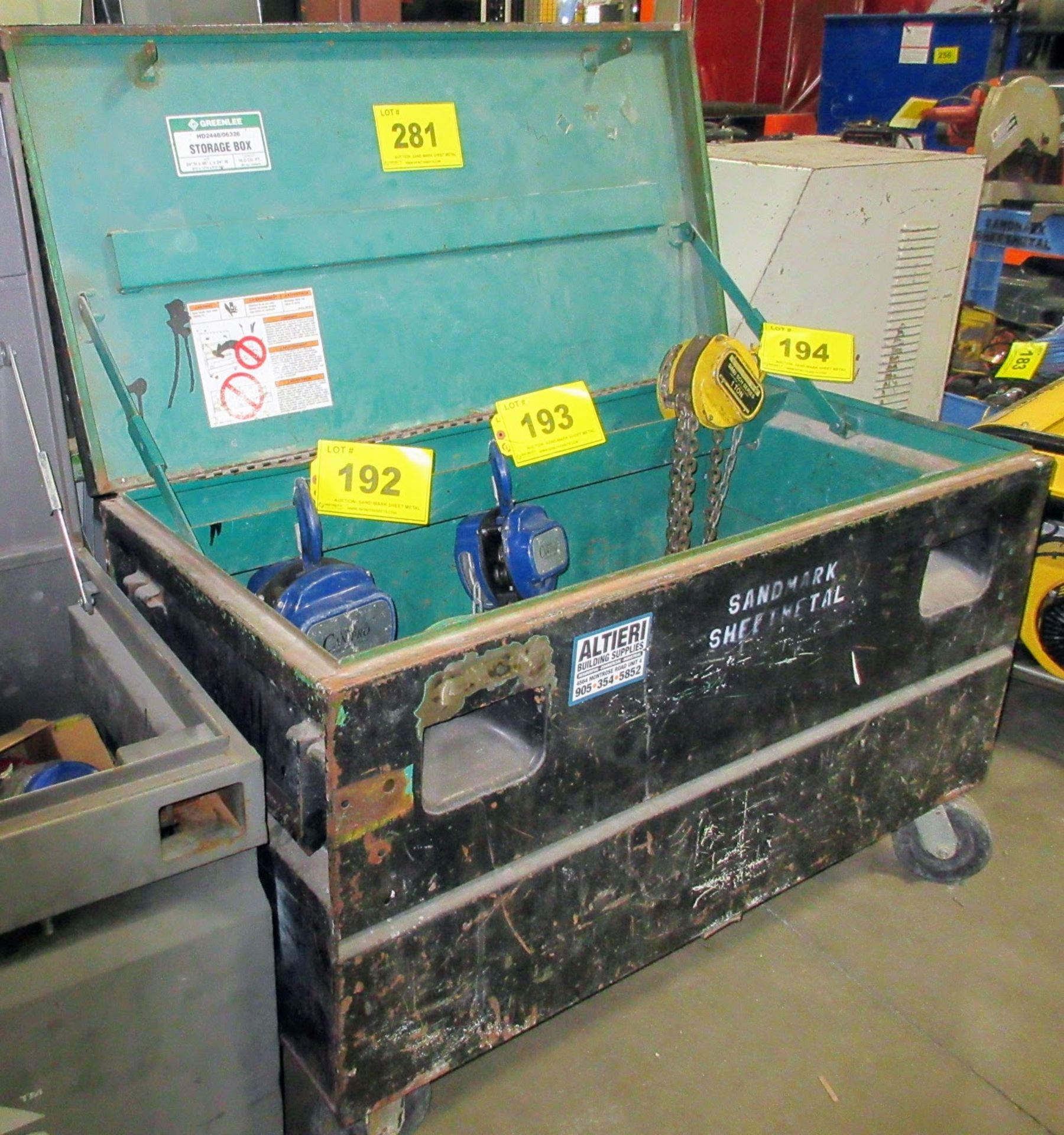 APPROX. 2'W X 4'L X 2'H GREENLEE JOB BOX (NO CONTENTS)