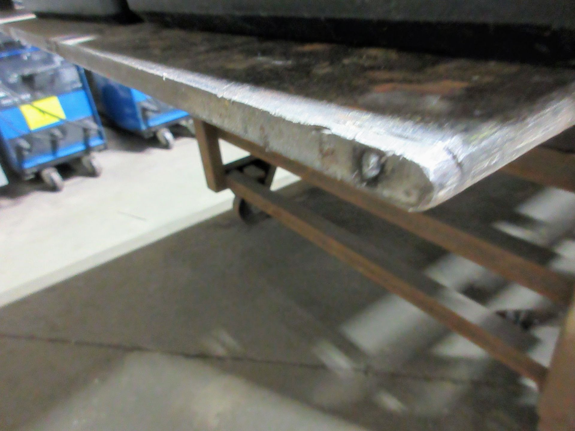 APPROX. 10'L X 14'D X 32"H PORTABLE STEEL WELDING TABLE W/ 1/2" THICK PLATE TOP, 4-LEVELS (NO - Image 2 of 3