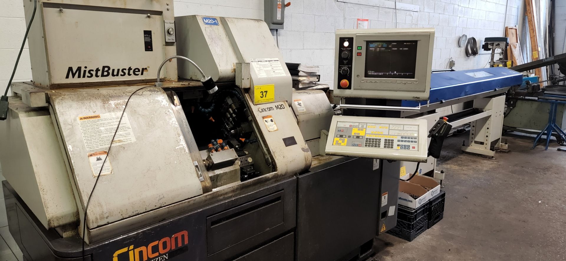 CITIZEN CINCOM M-20 CNC SWISS LATHE, CNC CONTROL, S/N V5039 W/ IEMCA GENIUS 120 BAR FEEDER - Image 19 of 30