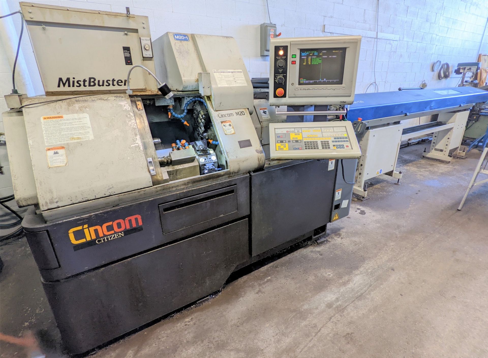 CITIZEN CINCOM M-20 CNC SWISS LATHE, CNC CONTROL, S/N V5039 W/ IEMCA GENIUS 120 BAR FEEDER