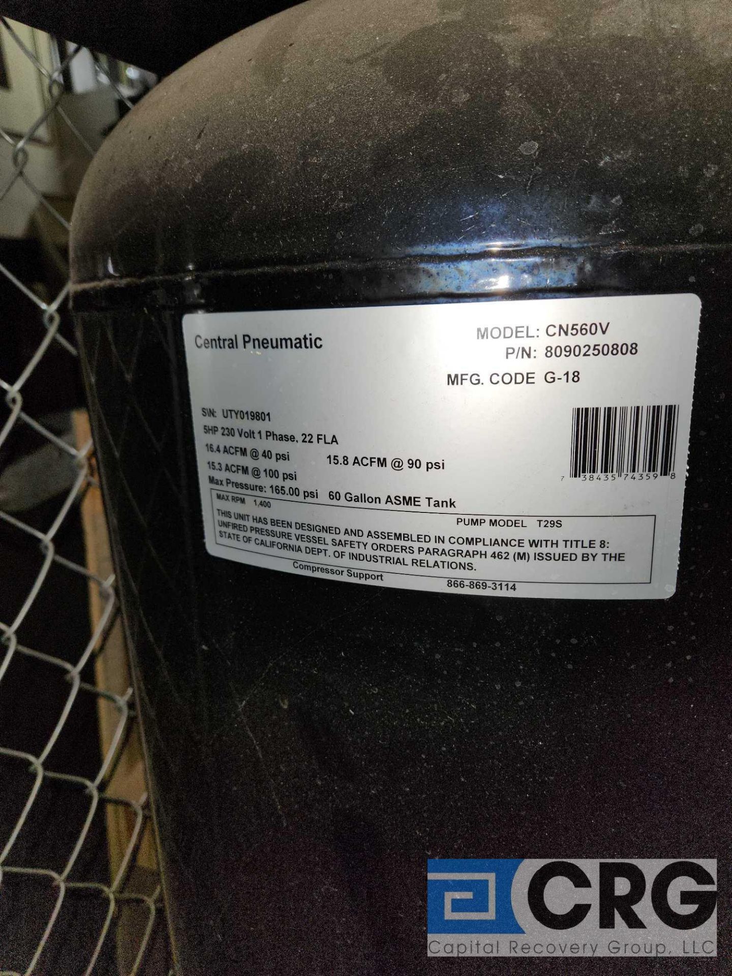 Reciprocating Air Compressor - Image 2 of 3