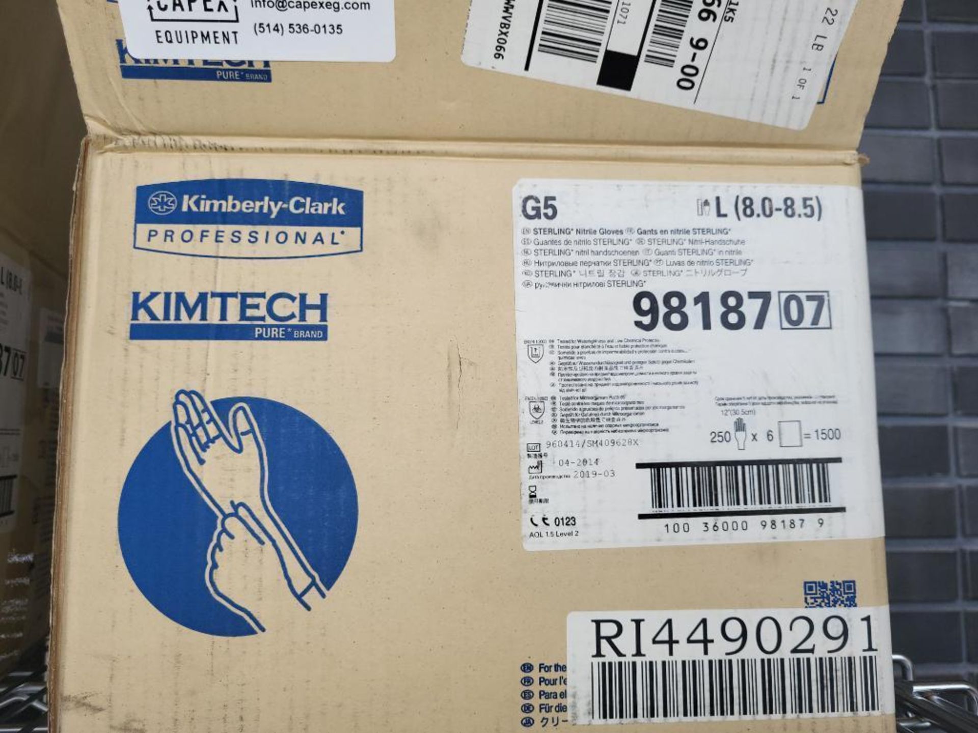 Lot of 1000 Kimtech G5 Sterling Nitrile Gloves Size L