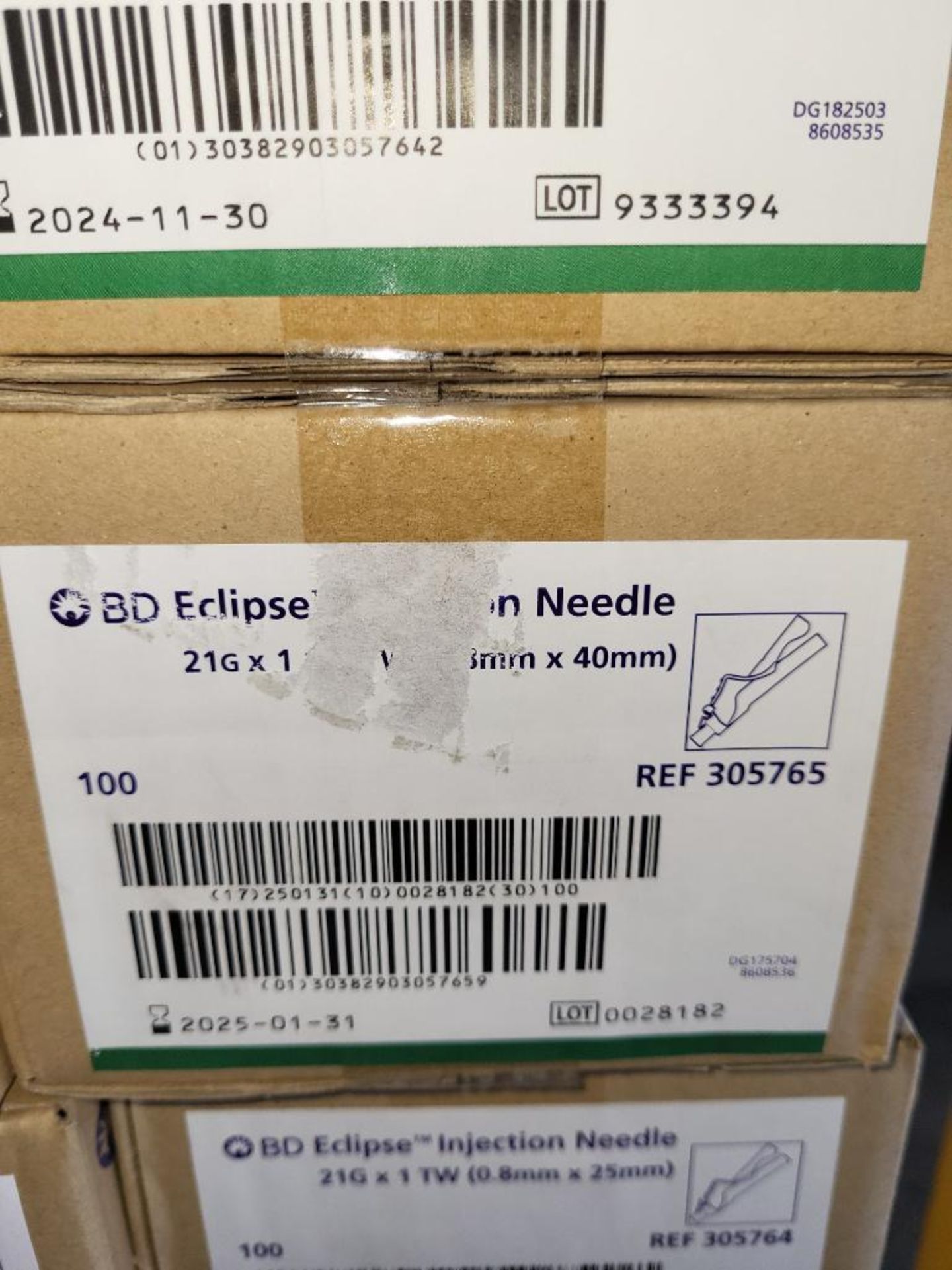 Lot of 1000 BD Eclipse needle 21 G x 1 1/2 in. single use sterile