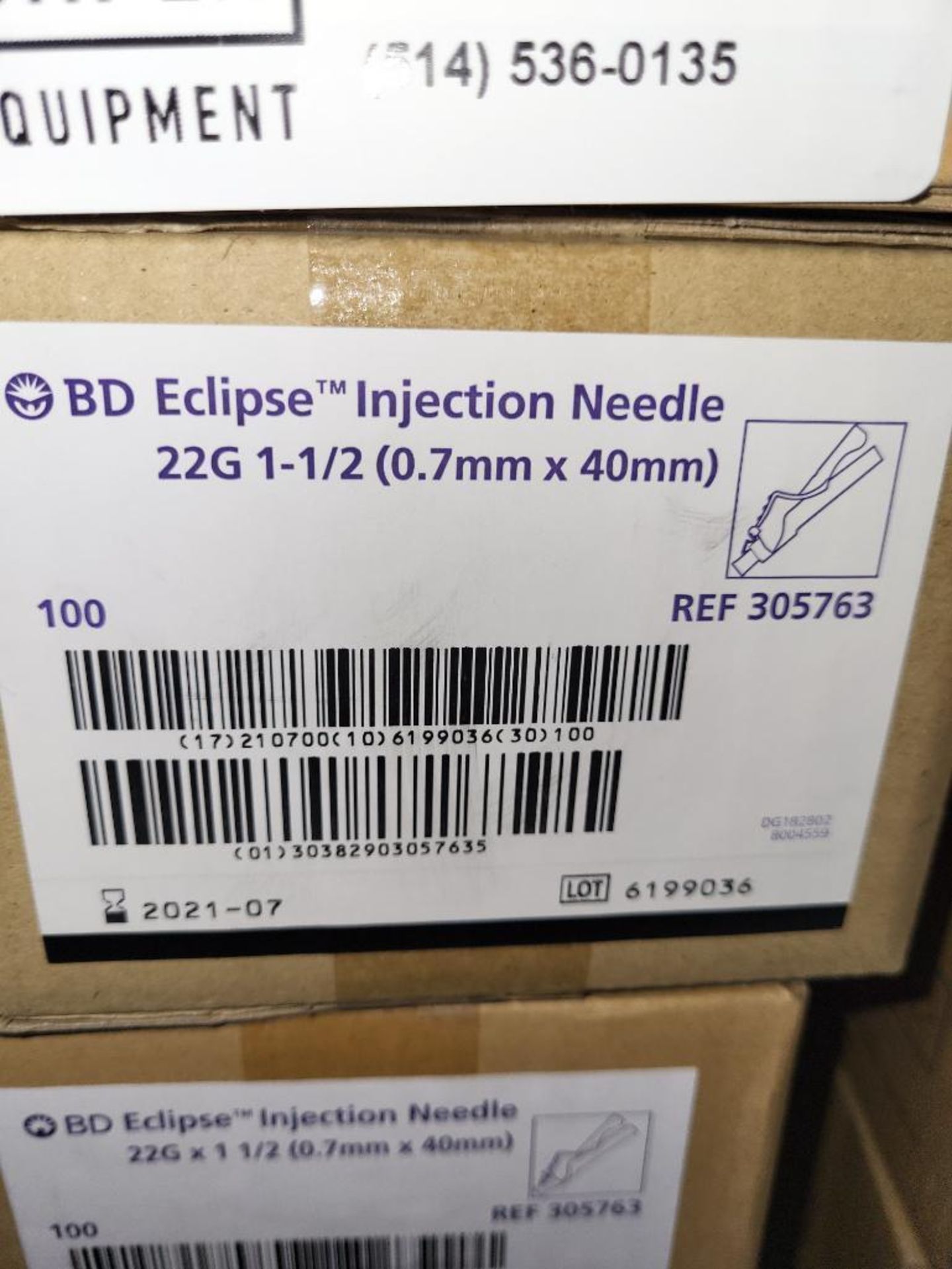 Lot of 500 BD Eclipse Injection Needle 22G 1-1/2