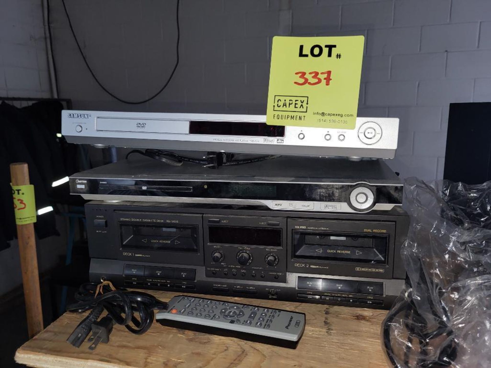 2 DVD Players And Double Cassette Deck