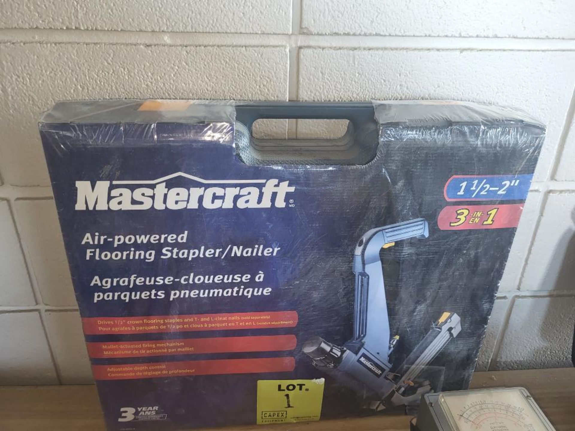 New In Box Mastercraft Air-Powered Flooring Stapler/Nailer