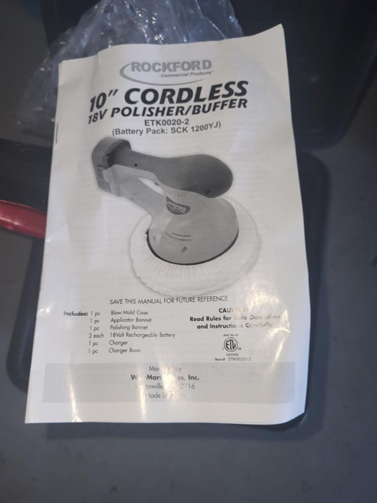 New In Case Rockford Cordless 10 Inch 18 Volts Polisher/Buffer W/Battery And Charger - Image 2 of 3