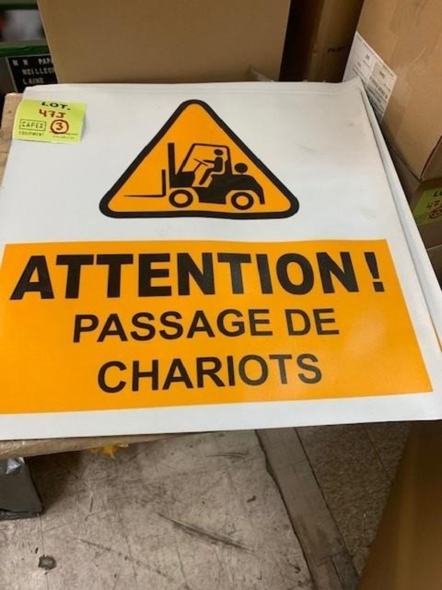 Lot of 3 lift truck sign 20 in x 24 in