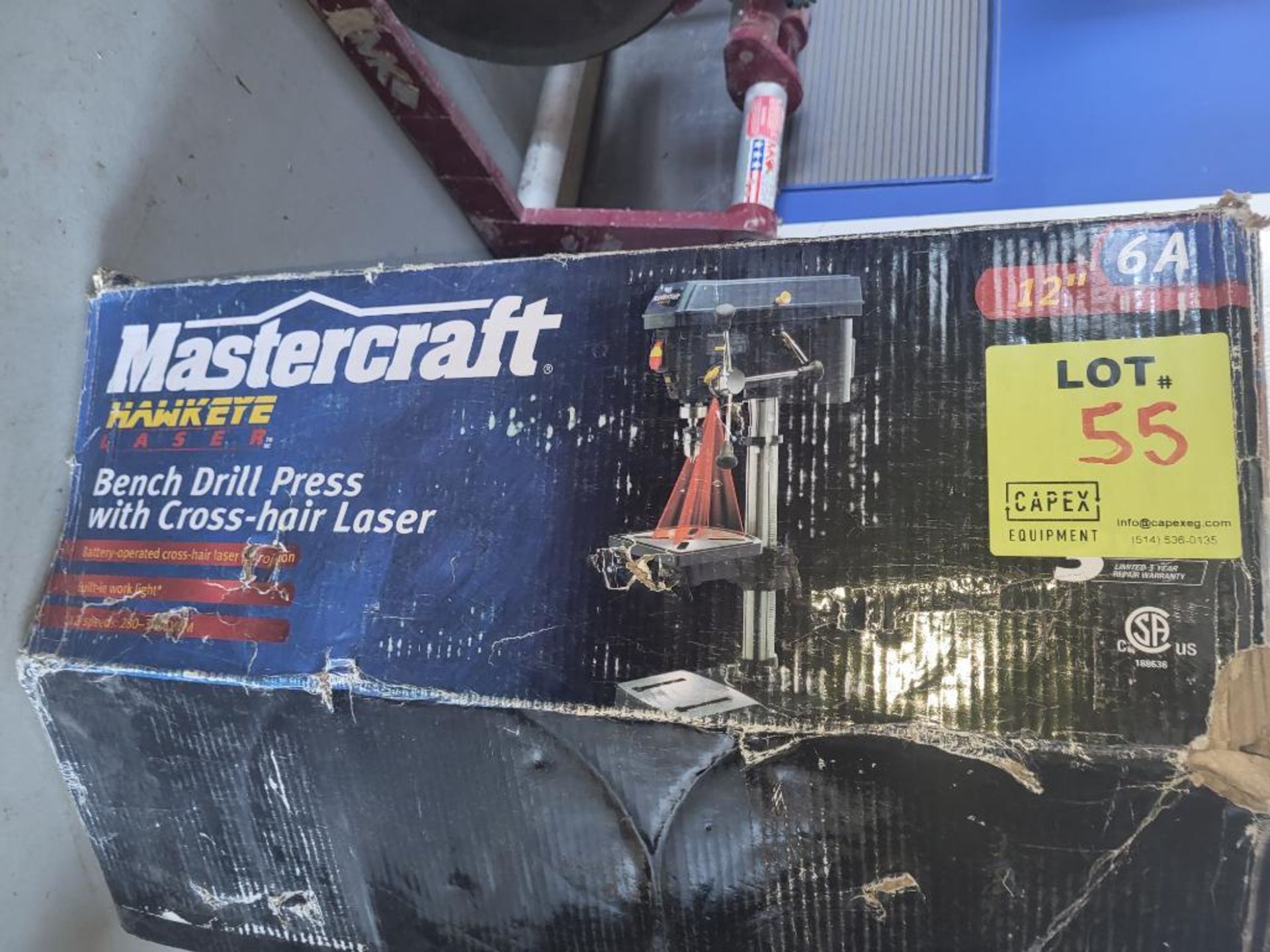 New In Box Mastercraft Bench Drill Press W/Cross-Hair Laser