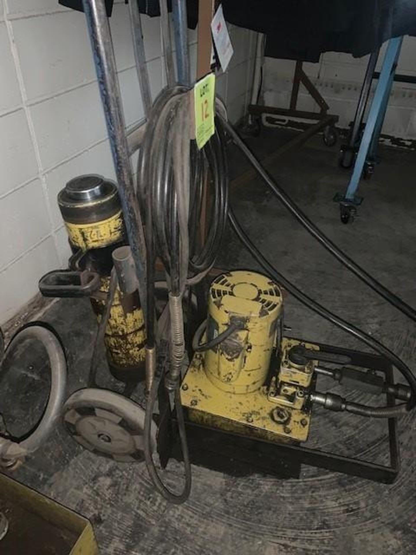 Lot Of 2 Hydraulic Pump On Cart