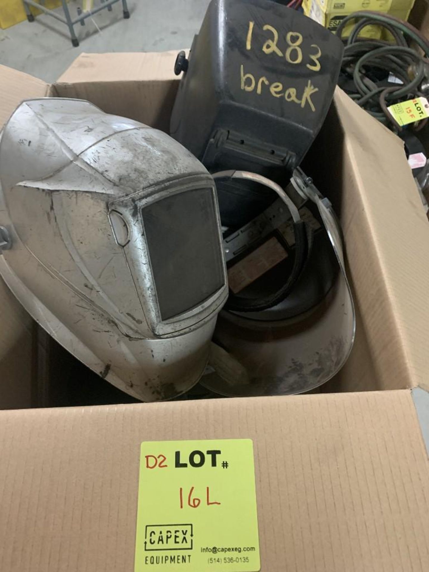 Used Face Shield And Welding Mask