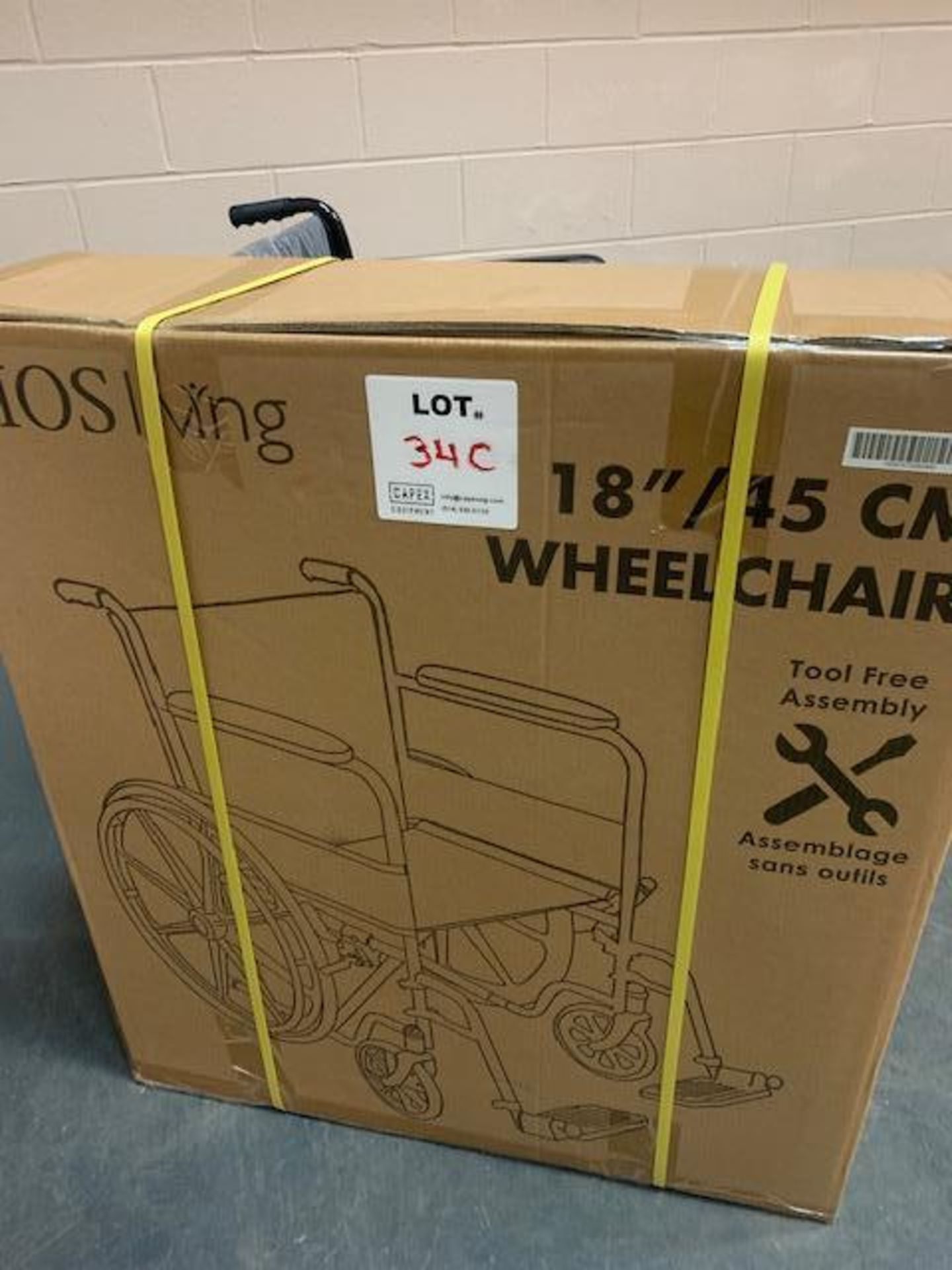 New In Box BIOS Living 18 inch / 45 cm Wheelchair Tool Free Assembly - Image 6 of 6