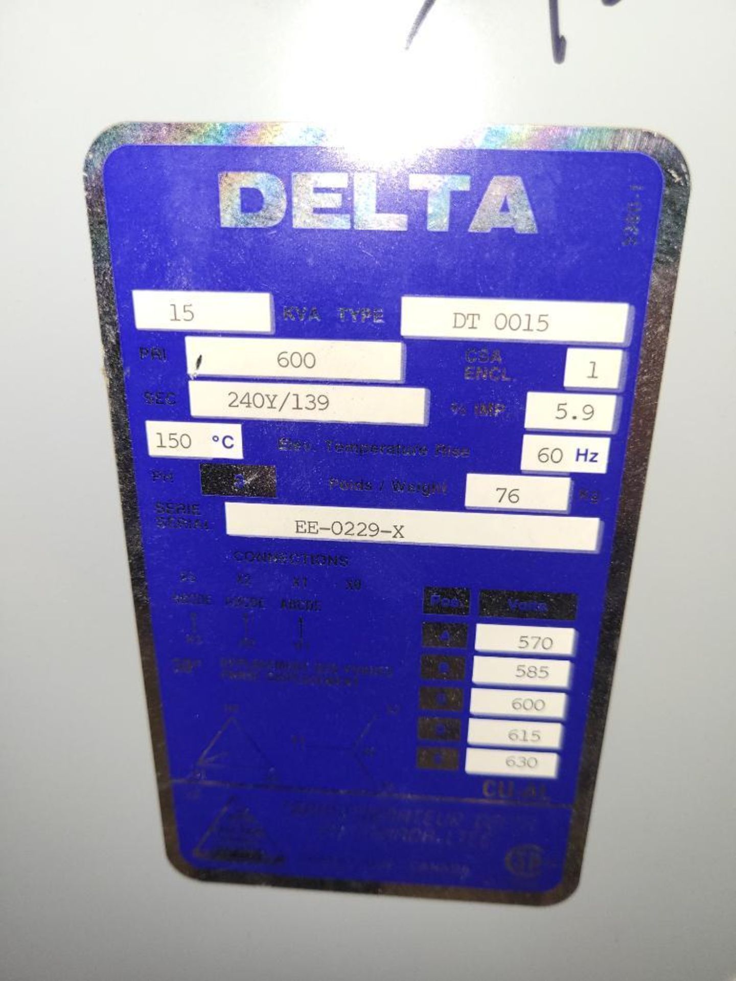 Delta 15 KVA Transformer - Image 2 of 2