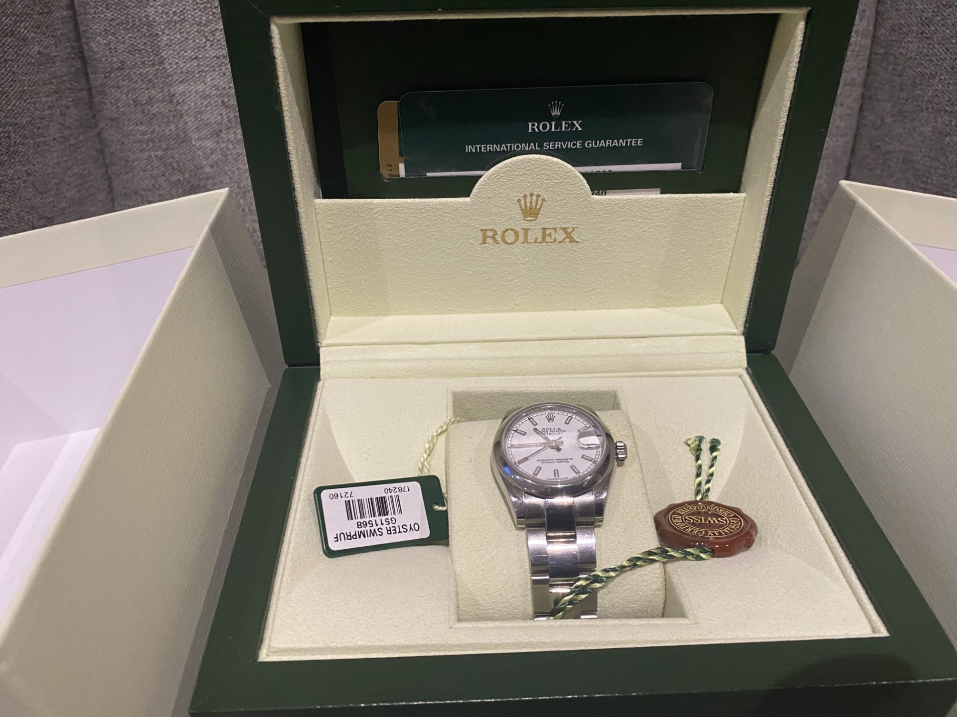 ROLEX DATEJUST OYSTERSTEEL- ORIGINAL BOX AND WARRANTY CARD!!! WHITE DIAL - NO VAT !!!!! - BUY ME!! - Image 3 of 3