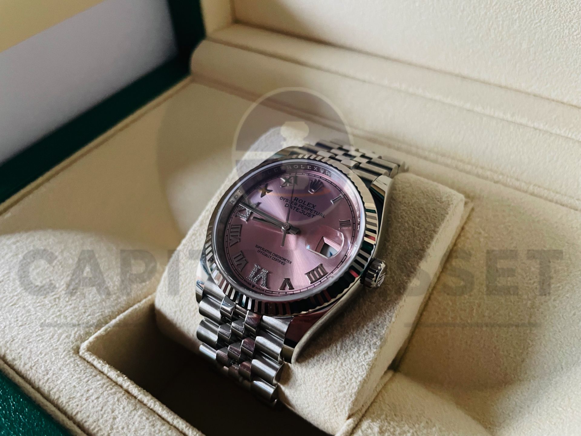 (On Sale) ROLEX DATEJUST 36mm *OYSTER STEEL/18ct WHITE GOLD BEZEL* (2022 - UNWORN) PINK DIAMOND DIAL - Image 13 of 19