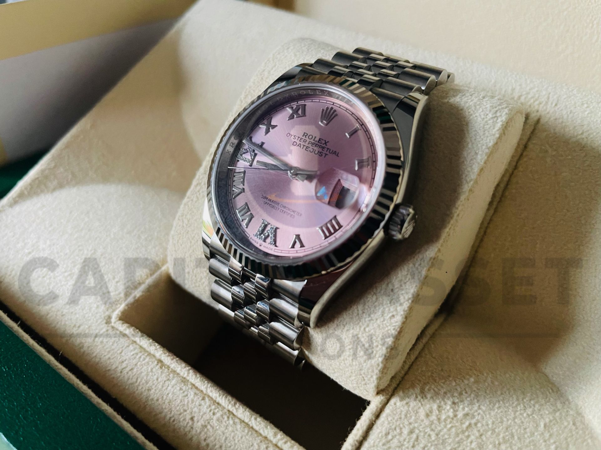 (On Sale) ROLEX DATEJUST 36mm *OYSTER STEEL/18ct WHITE GOLD BEZEL* (2022 - UNWORN) PINK DIAMOND DIAL - Image 16 of 19