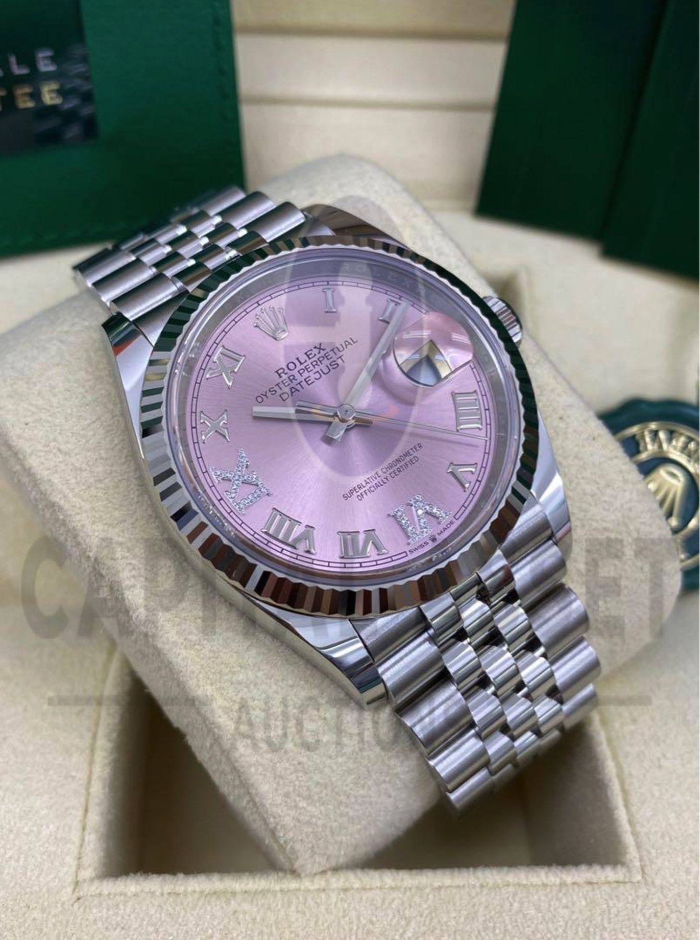 (On Sale) ROLEX DATEJUST 36mm *OYSTER STEEL/18ct WHITE GOLD BEZEL* (2022 - UNWORN) PINK DIAMOND DIAL - Image 3 of 19