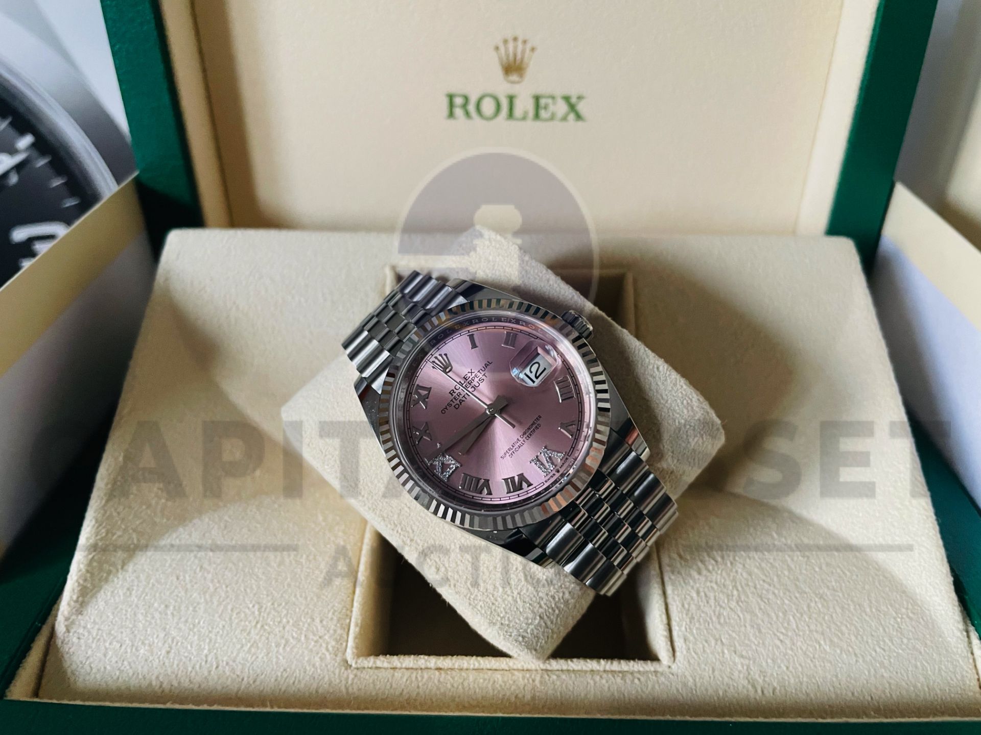 (On Sale) ROLEX DATEJUST 36mm *OYSTER STEEL/18ct WHITE GOLD BEZEL* (2022 - UNWORN) PINK DIAMOND DIAL - Image 8 of 19