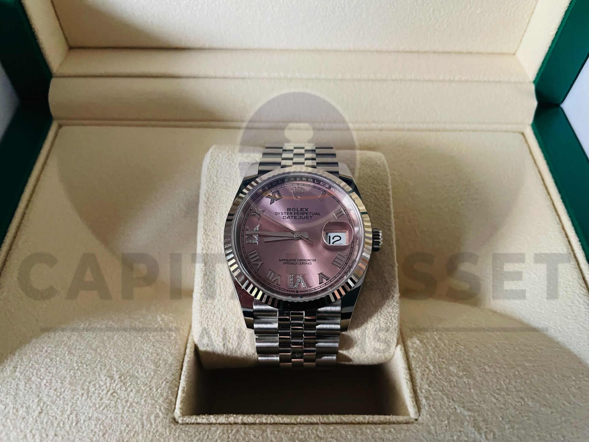 (On Sale) ROLEX DATEJUST 36mm *OYSTER STEEL/18ct WHITE GOLD BEZEL* (2022 - UNWORN) PINK DIAMOND DIAL - Image 12 of 19