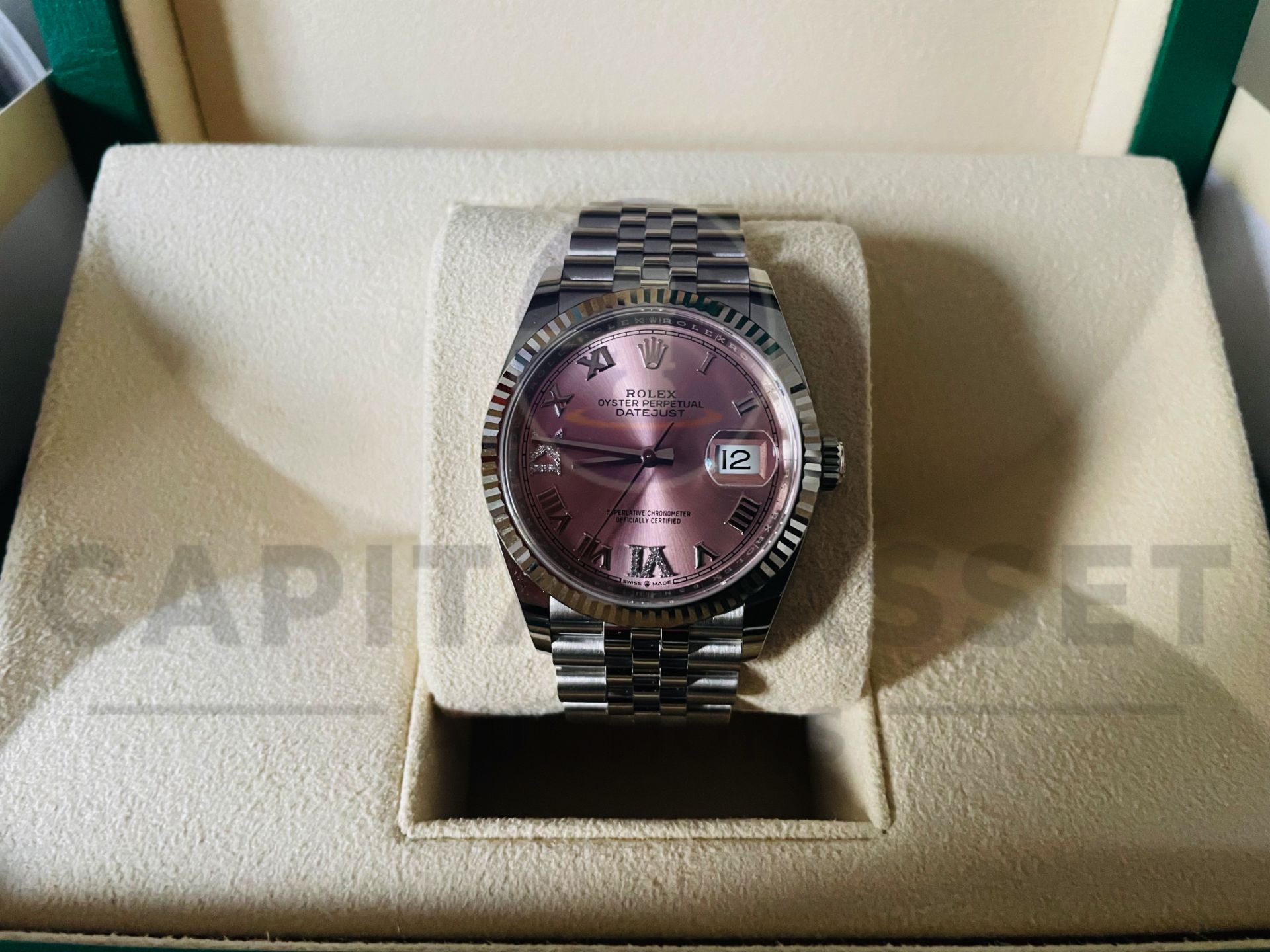 (On Sale) ROLEX DATEJUST 36mm *OYSTER STEEL/18ct WHITE GOLD BEZEL* (2022 - UNWORN) PINK DIAMOND DIAL - Image 15 of 19