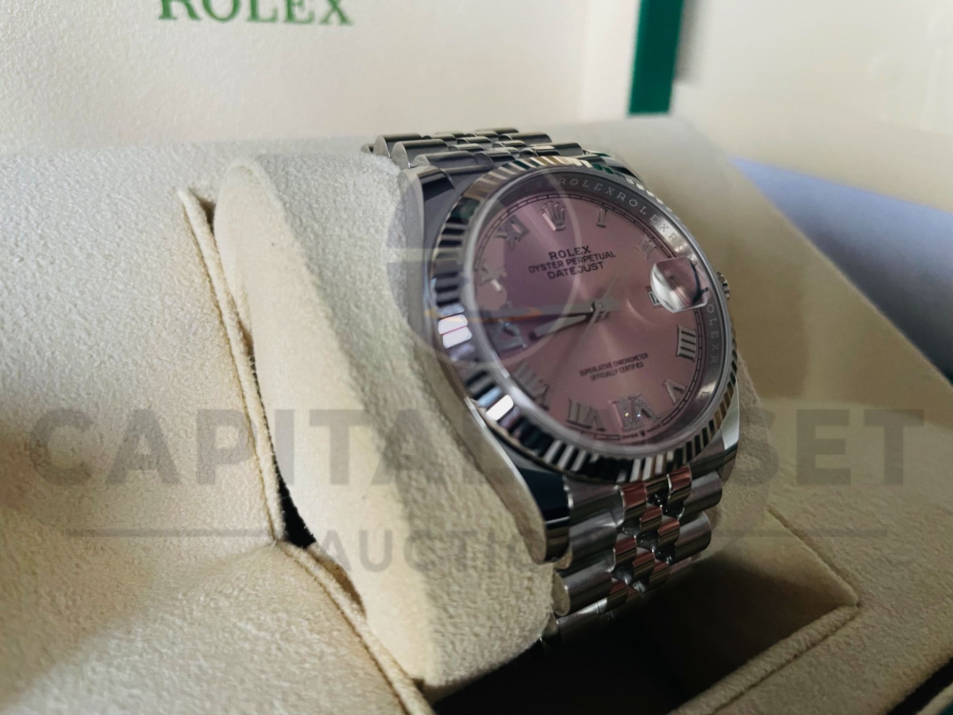 (On Sale) ROLEX DATEJUST 36mm *OYSTER STEEL/18ct WHITE GOLD BEZEL* (2022 - UNWORN) PINK DIAMOND DIAL - Image 14 of 19