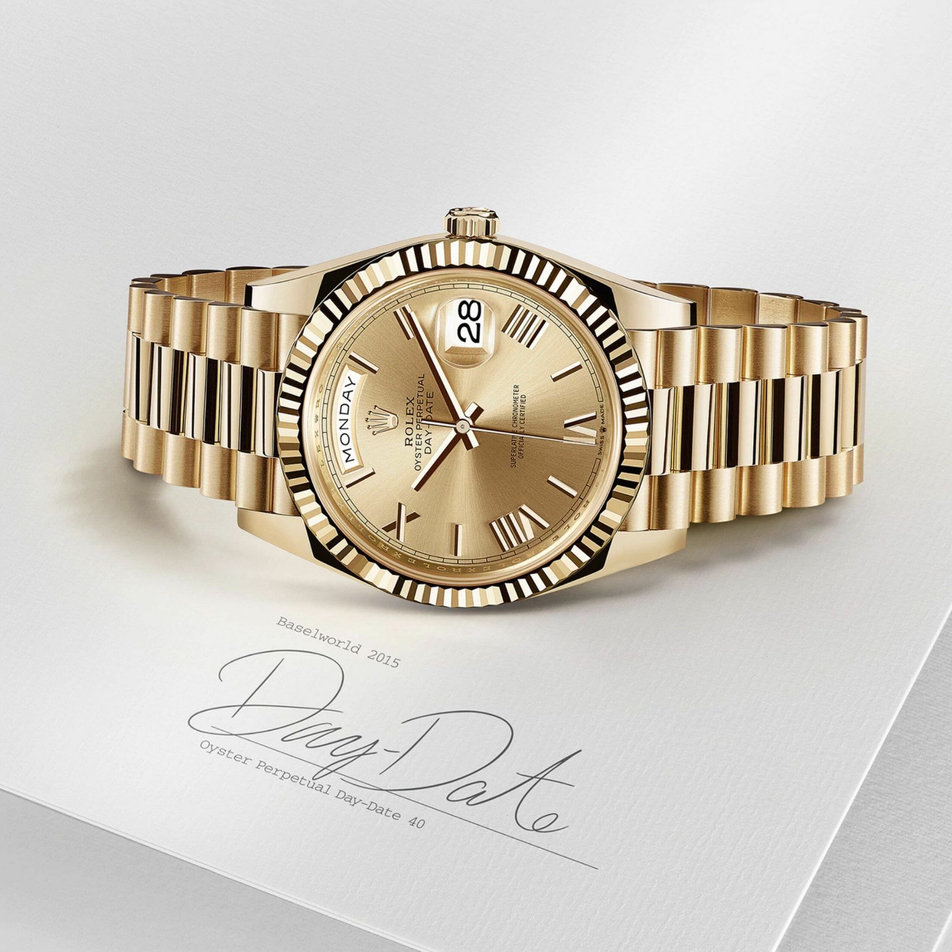 (On Sale) ROLEX DAY-DATE 40MM *18CT GOLD - ROMAN DIAL* (2022) *GENUINE TIMEPIECE* (BEAT THE WAIT) - Image 4 of 19