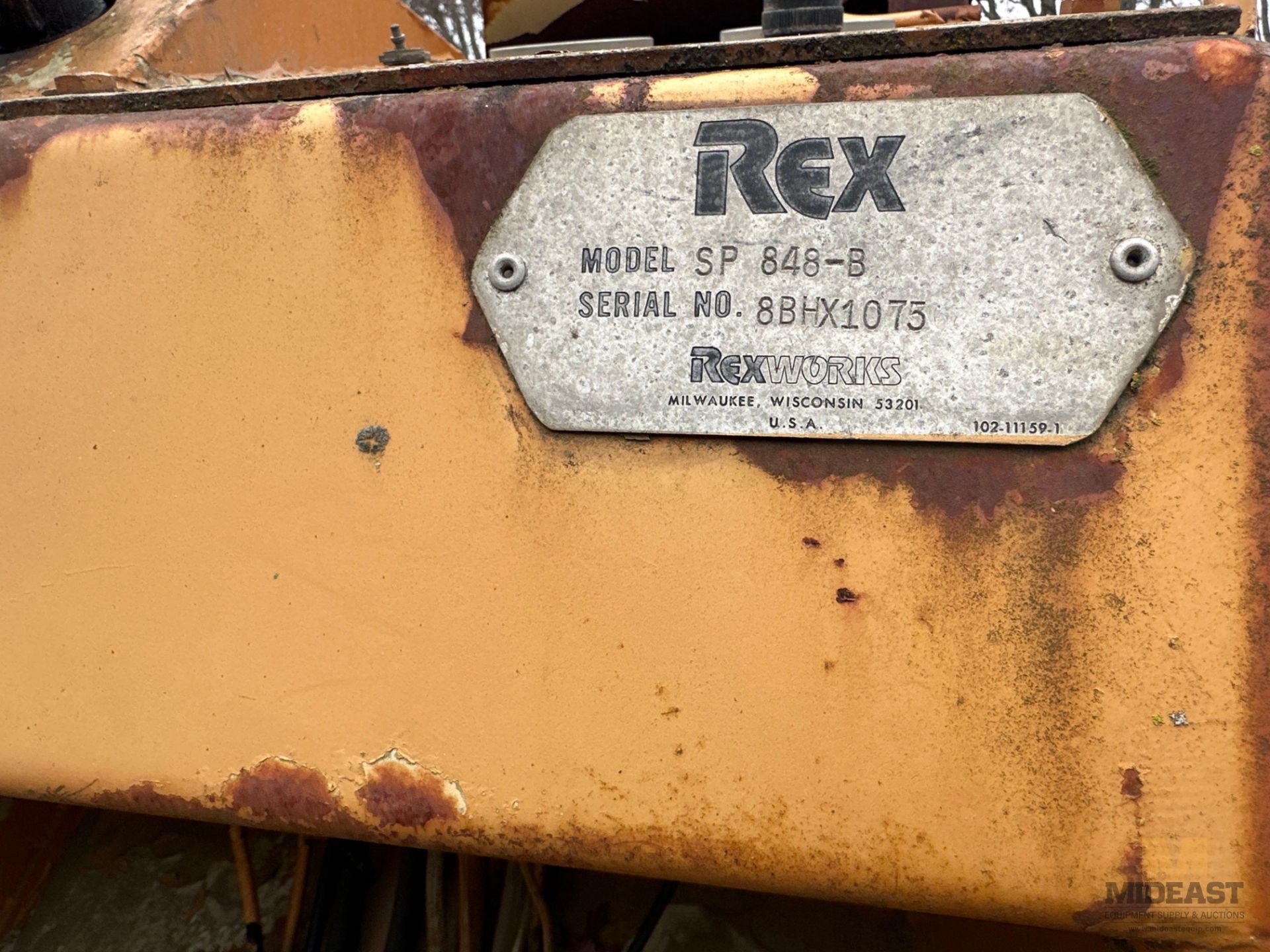 Rex SP848-B Compactor, s/n 8BHX1075 - Image 8 of 12