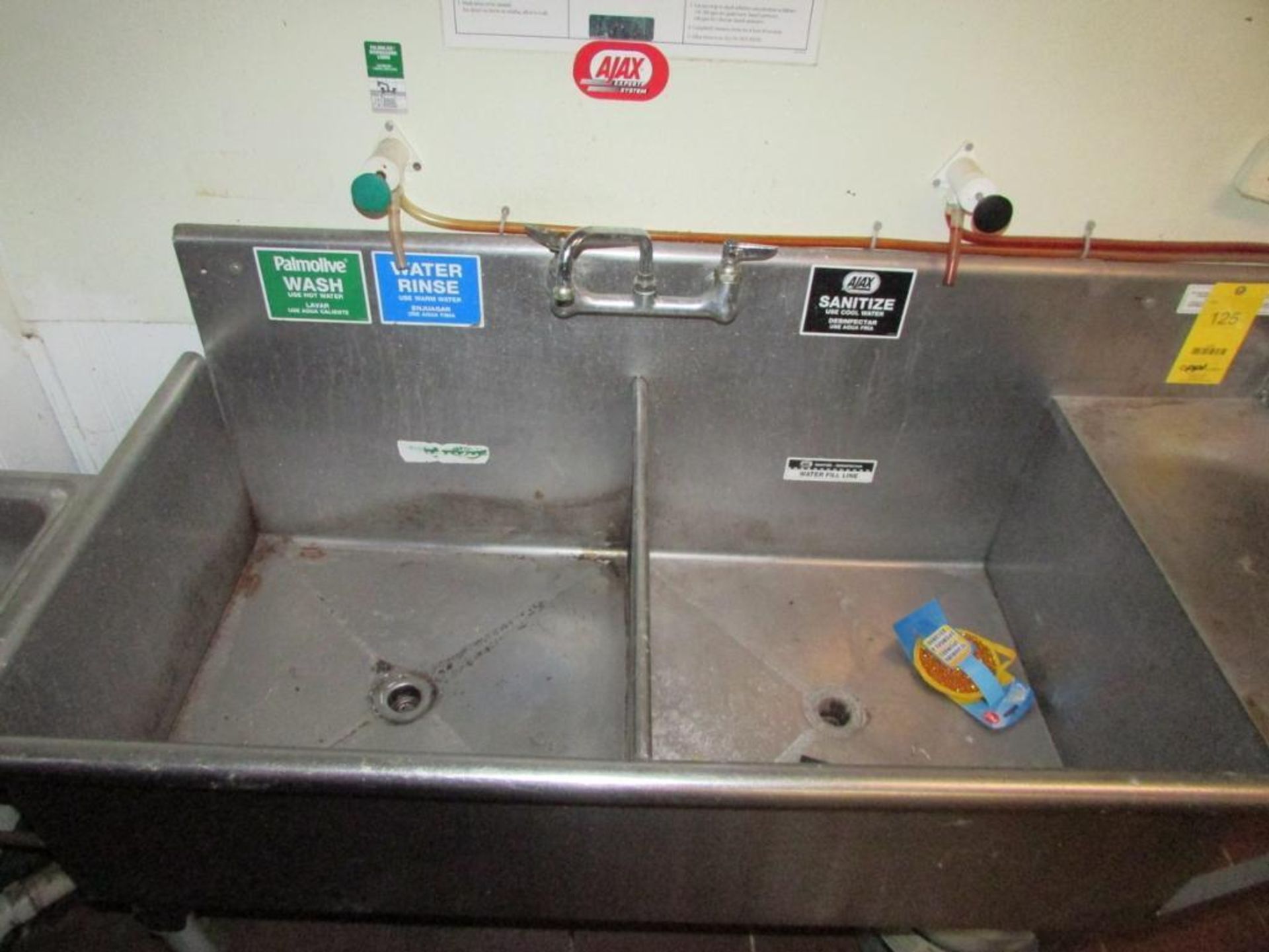 Double Basin Stainless Steel Sink. 24"x24"x14" Wash Basins. With Stainless Steel Hand Sink - Image 3 of 4