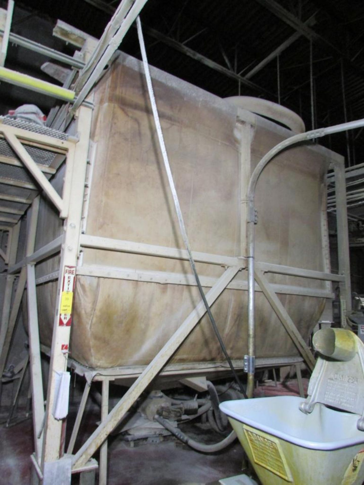 40,000 Lb. Flour Storage Sack Silo, Approx 12'x12'x12' Steel Frame, Discharge Cone with Rotary Valve