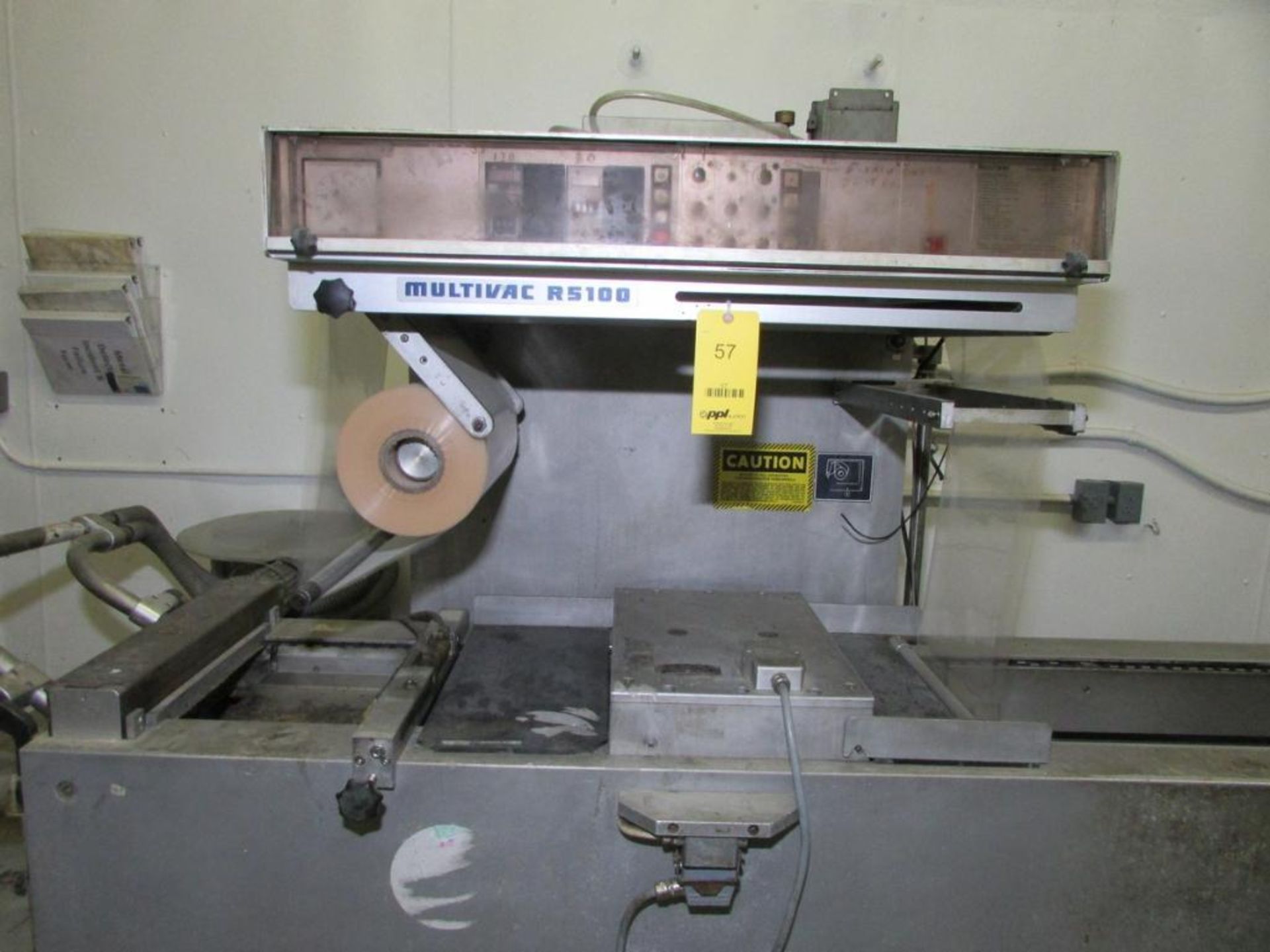 1986 Multivac R5100 Vacuum Sealer, 15" Film, with 12" Diameter Dies, Trimming Station with Film Trim - Image 3 of 13