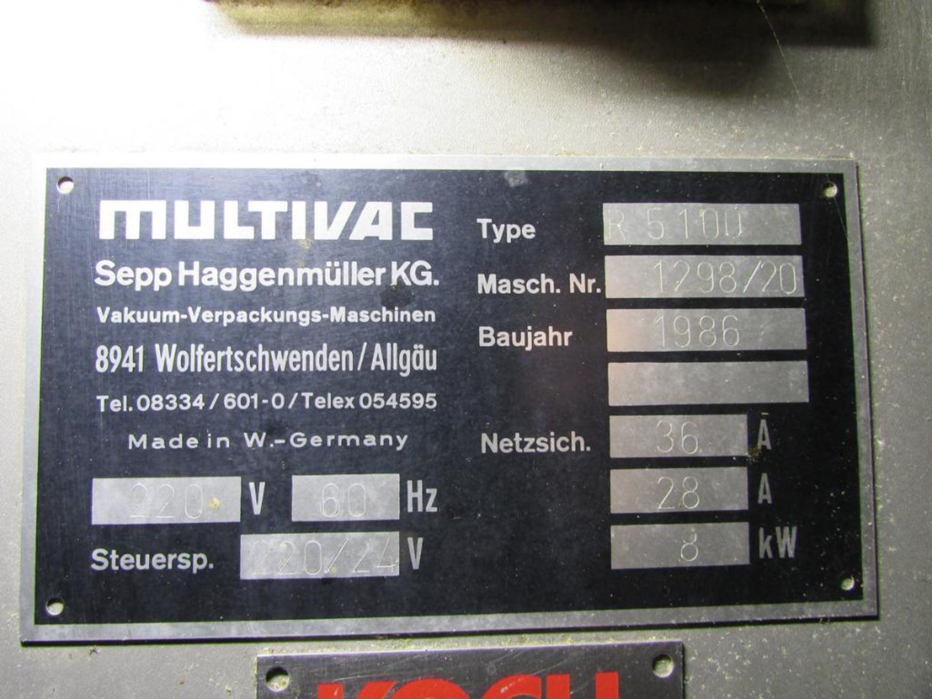 1986 Multivac R5100 Vacuum Sealer, 15" Film, with 12" Diameter Dies, Trimming Station with Film Trim - Image 13 of 13