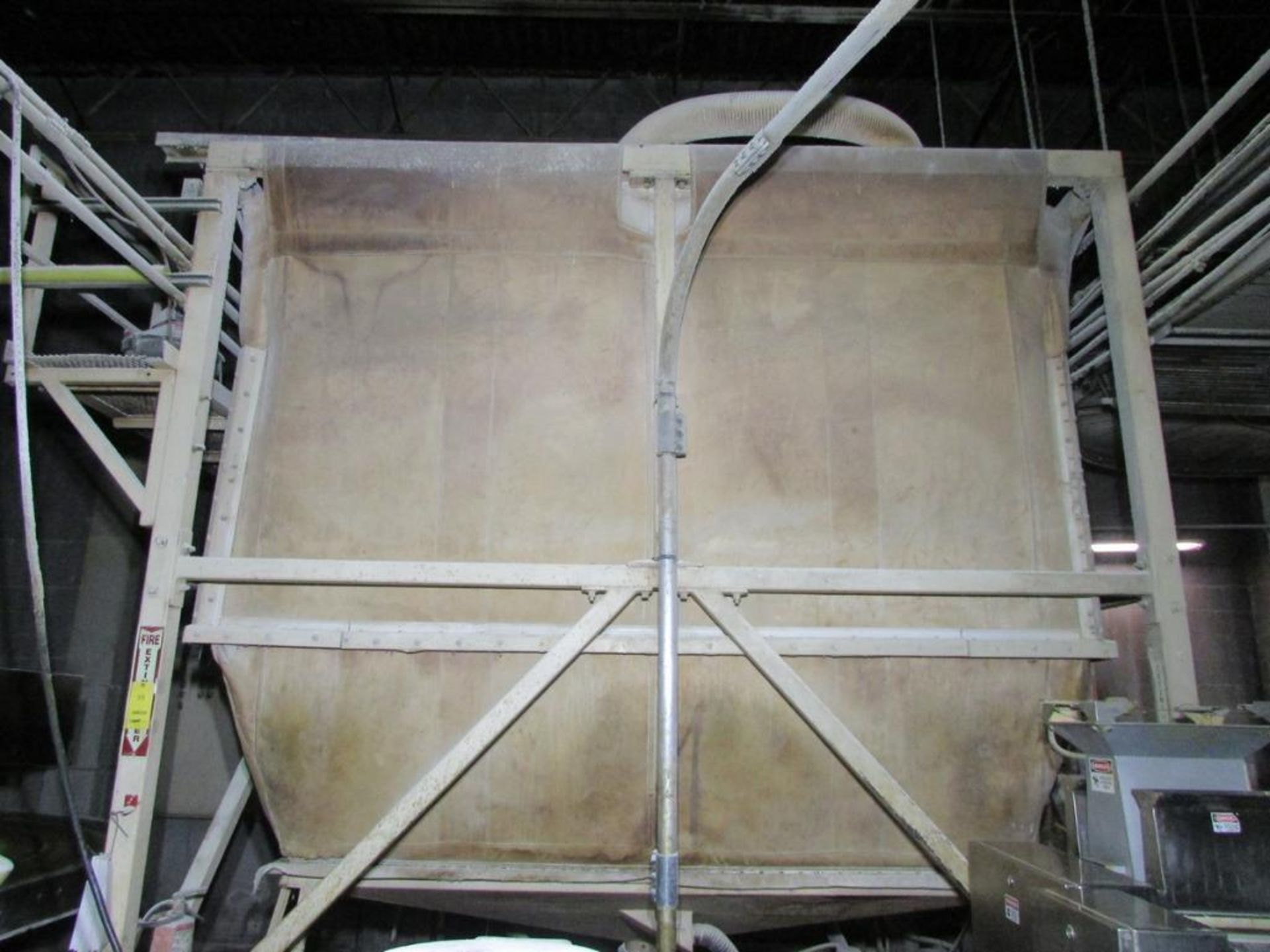 40,000 Lb. Flour Storage Sack Silo, Approx 12'x12'x12' Steel Frame, Discharge Cone with Rotary Valve - Image 2 of 11