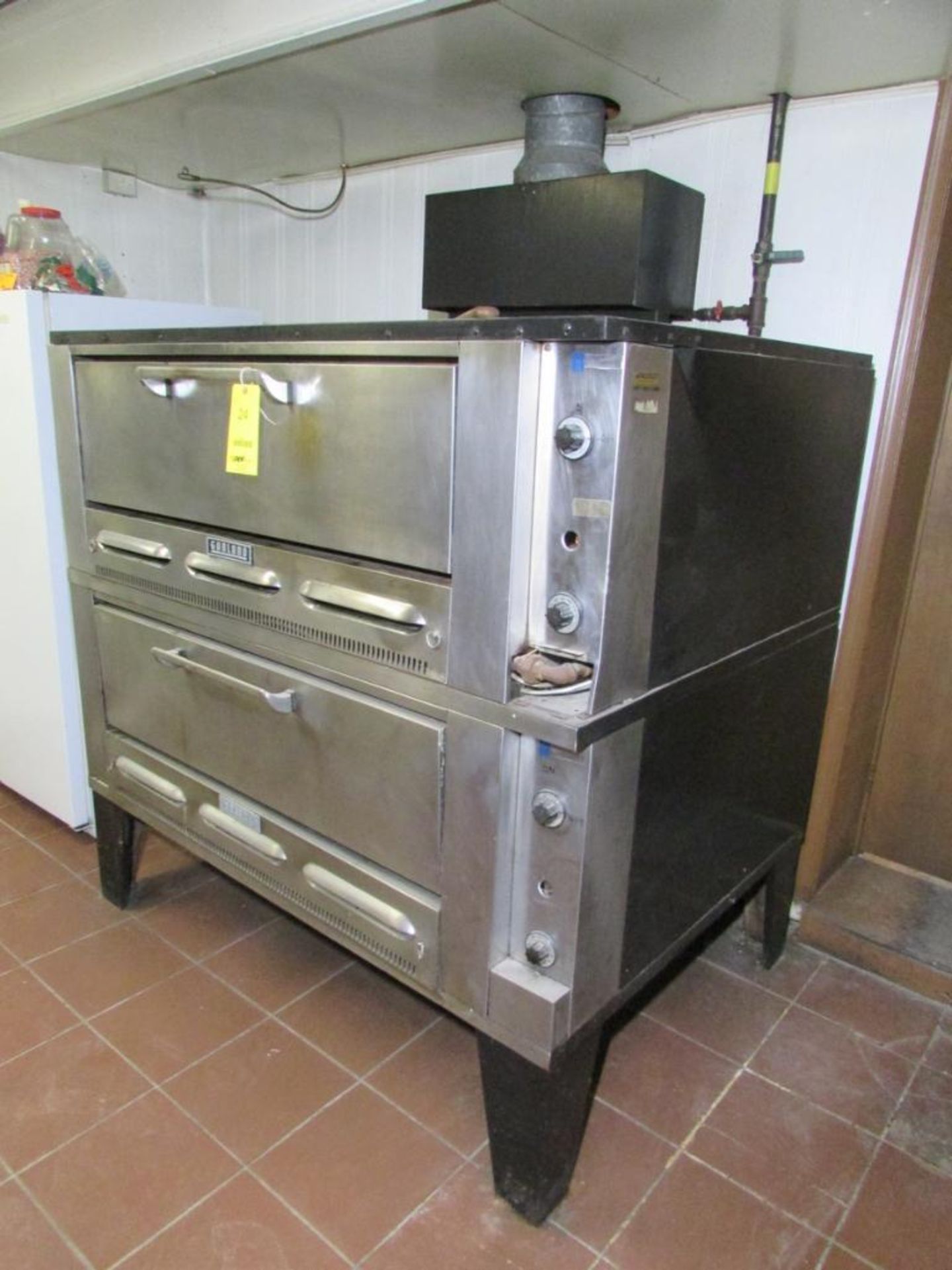 Garland Double Deck Natural Gas Convection Pizza Oven. 48"x13" Doors, Approx 48"x36"x9" Oven Chamber