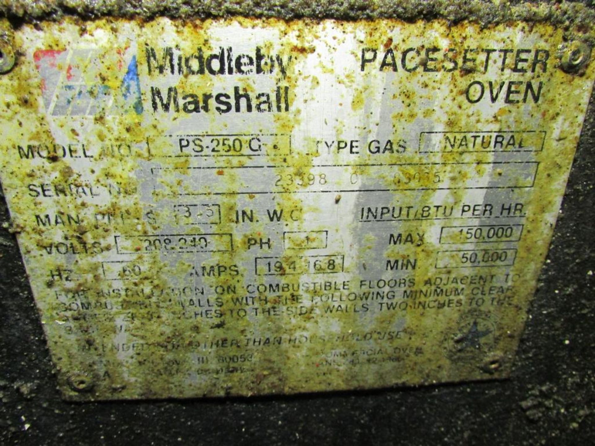 Middleby Marshall PS-250G Conveyor Tunnel Oven. 32"x4" Window, 80" Baking Chamber, 32"x10" Conveyor. - Image 11 of 11