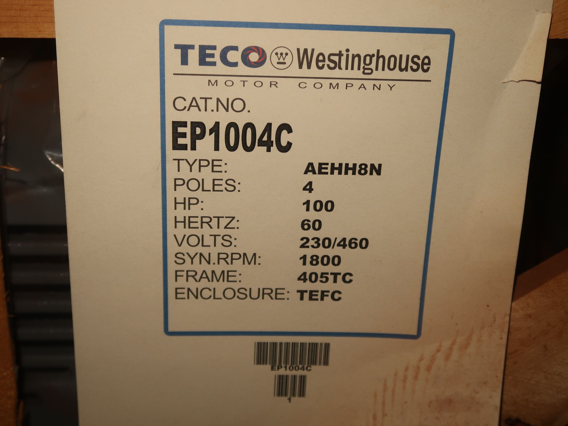 Teco 125 HP inverter motor - Image 2 of 2