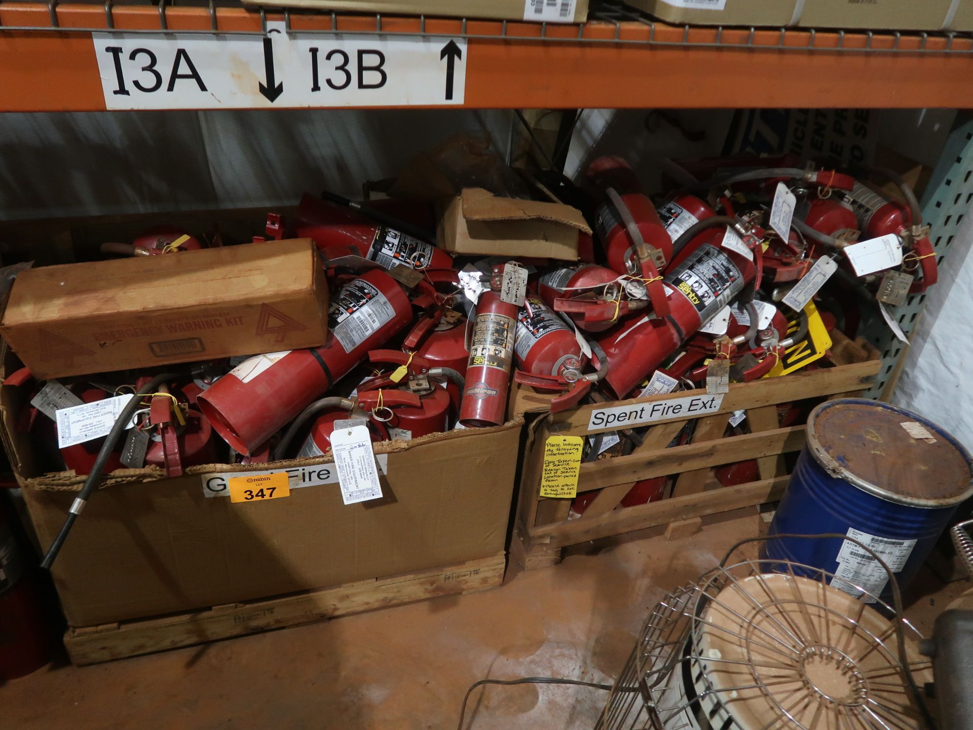 Lot of fire extinguishers