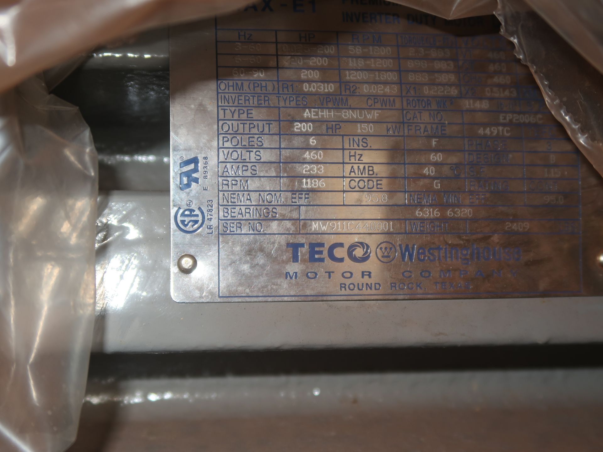 Teco 200 HP inverter motor - Image 3 of 3