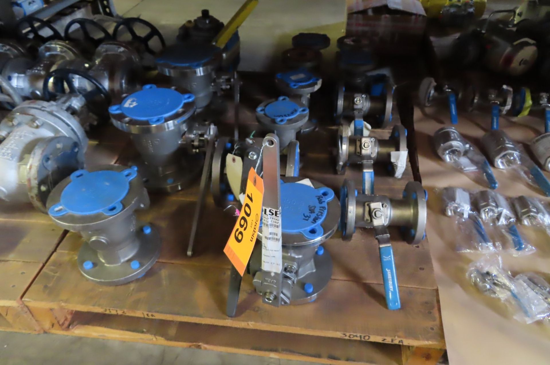 Ball Valves, Lot (55) assorted size, stainless, contents on (2) pallets [Area: Piedmont Storeroom]