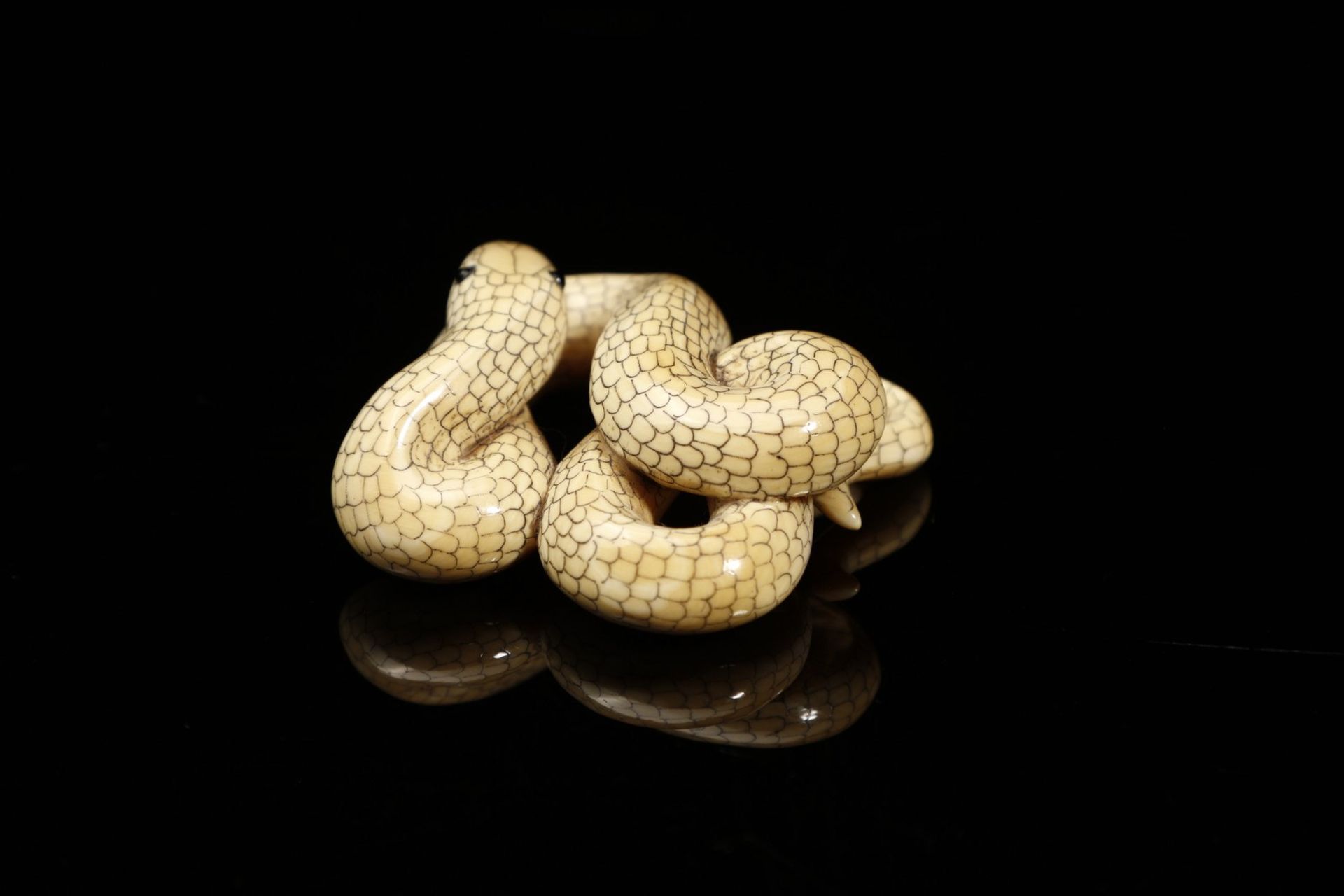 ARTE GIAPPONESE A snake shaped netsuke Japan, Meiji period (1868-1912), 19th century . - Image 3 of 5