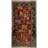 . A double seat prayer rugTibet, 1920-1930.