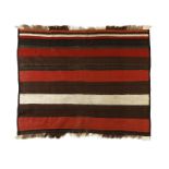 Arte Islamica Banded Anatolian Kilim in beige, brown and red wool .