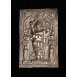 Arte Indiana A silver embossed Virabhadra plaque Southern India, 19th century .